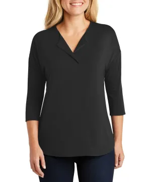 Formal Style Running Gear JustBlanks Women's Short Sleeve Slim Fit Split Neck V-Neck Top