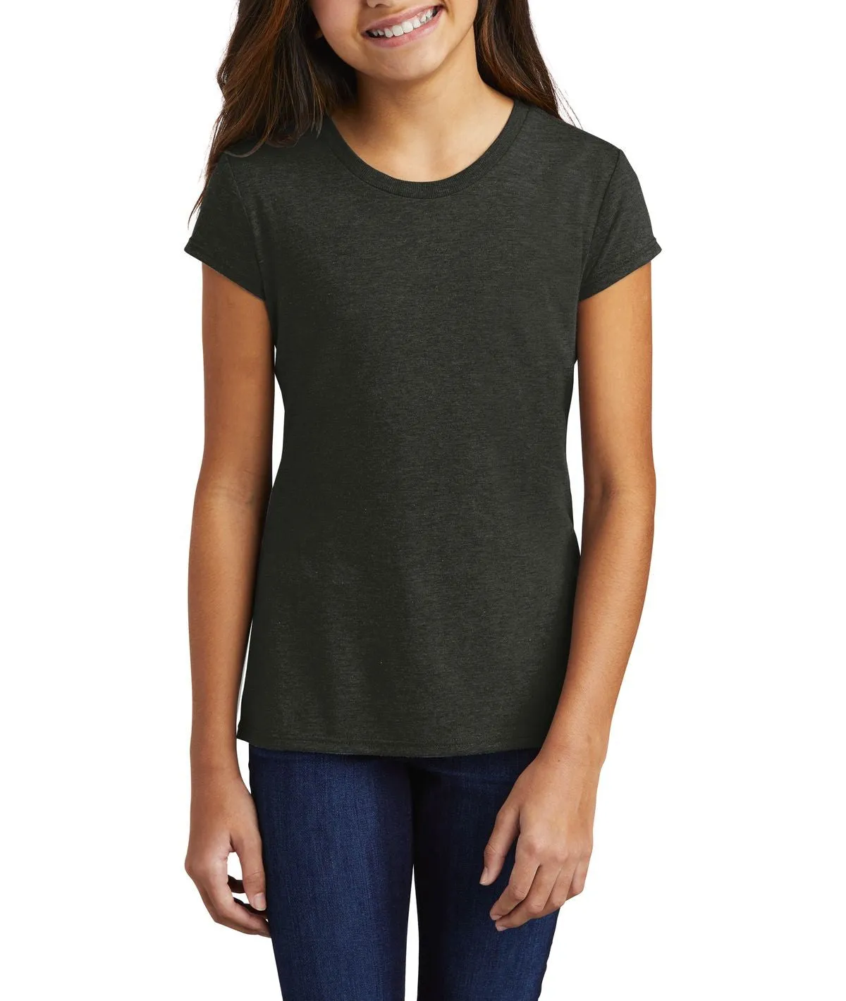 Minimalist fashion JustBlanks Girl's Tri-Blend Crew Neck Short Sleeve Tee