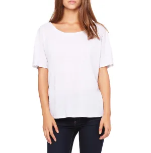 Organic Cotton Construction JustBlanks Women's Slouchy Fit Short Sleeve Scoop Neck Tee with Curved Hem