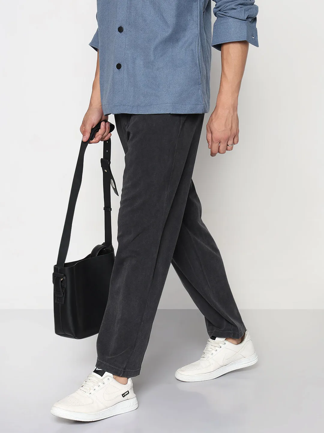 Cozy Stretch Men's Black Relaxed Fit Trouser