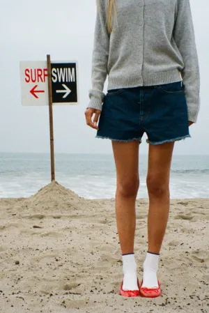 Gail Denim Shorts Biodegradable Material Option Cross Ventilation Channels