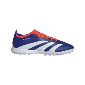 adidas Predator League Artificial Turf Soccer Shoes | Lucid Blue-Cloud White-Solar Red | Men's professional athlete shoes Breathable Hybrid Material
