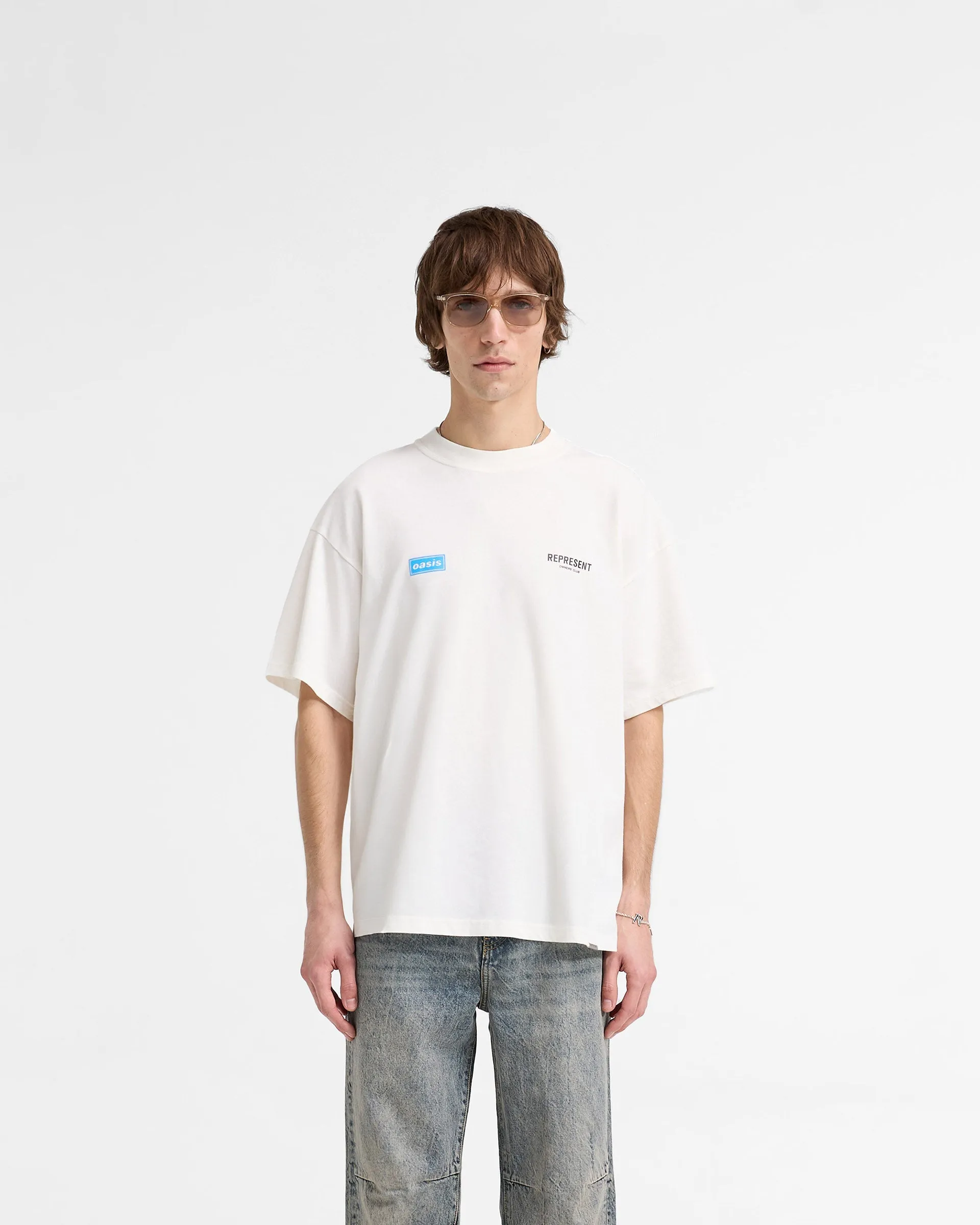 Seamless Edging Represent X Oasis Owners Club T-Shirt - Flat White