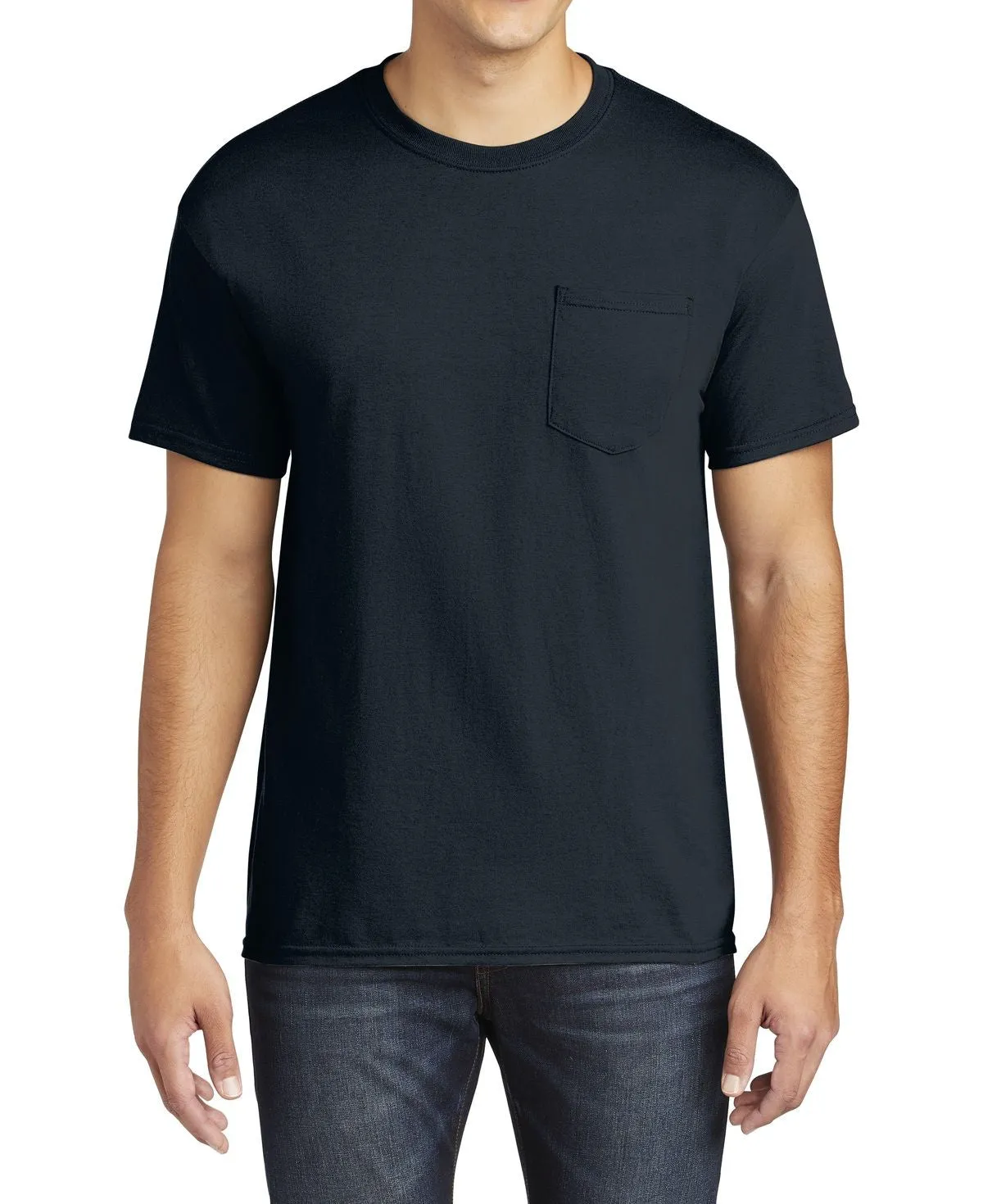 Autumn Wear JustBlanks Men's Short Sleeve Heavy Cotton Pocket Crew Neck Tee