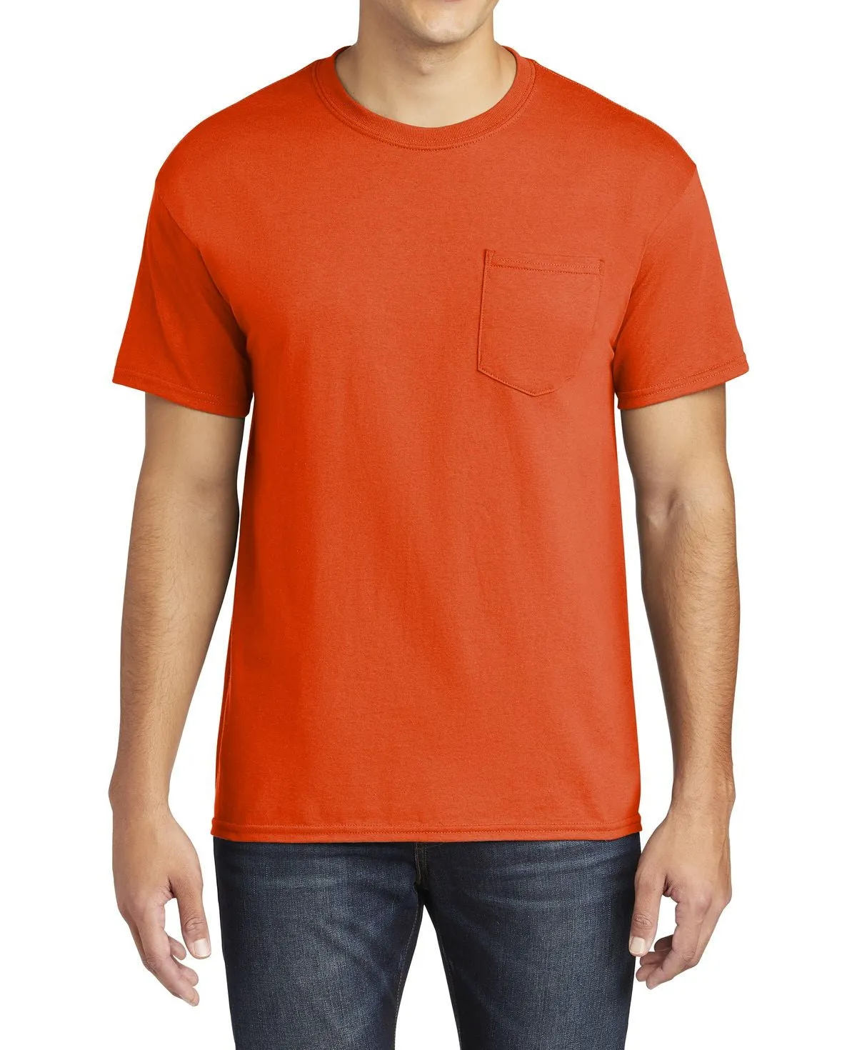 Value for Money Pre Shrunk Fabric JustBlanks Men's Short Sleeve Heavy Cotton Pocket Crew Neck Tee