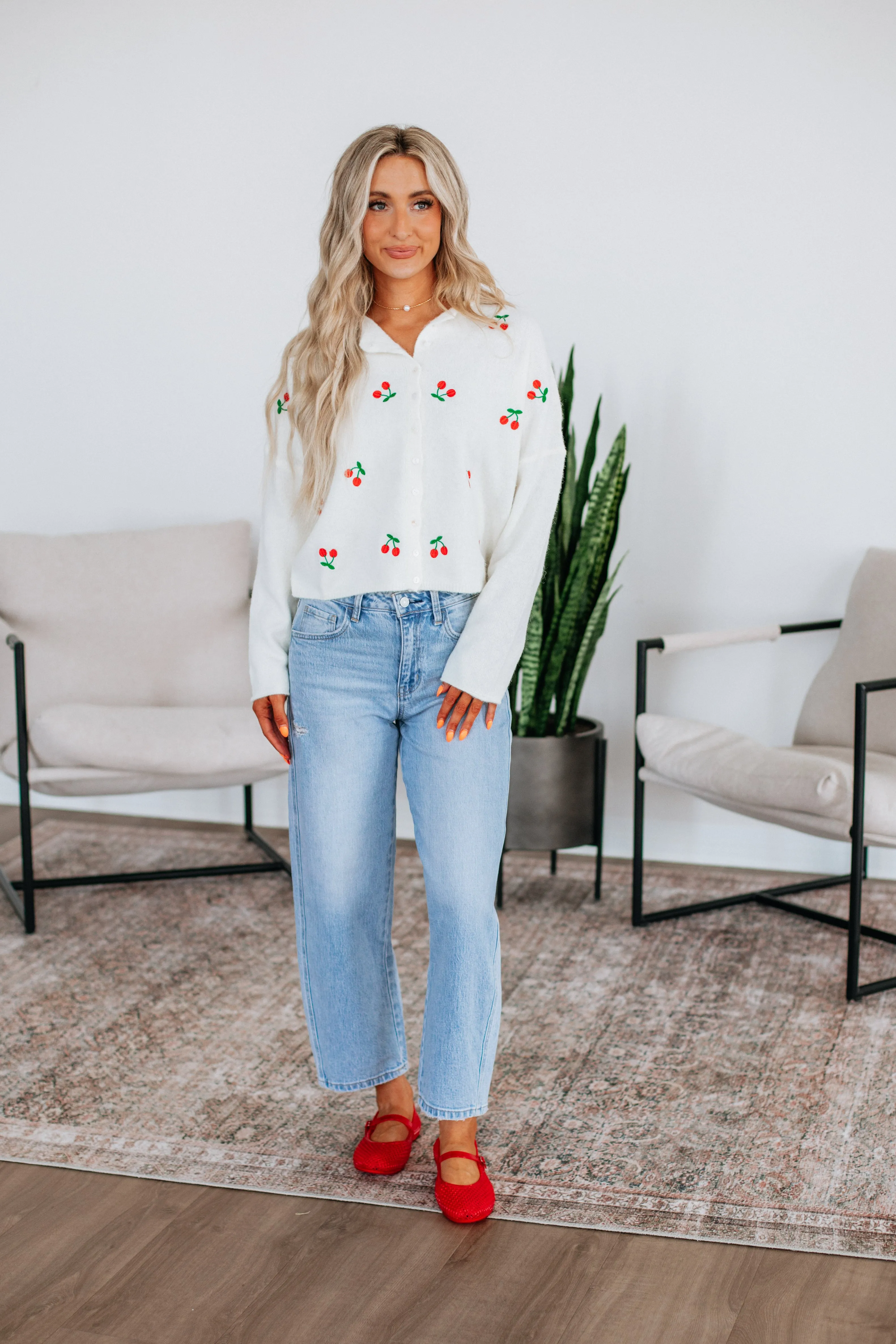 Tagless Design Brooke Cherry Cardigan