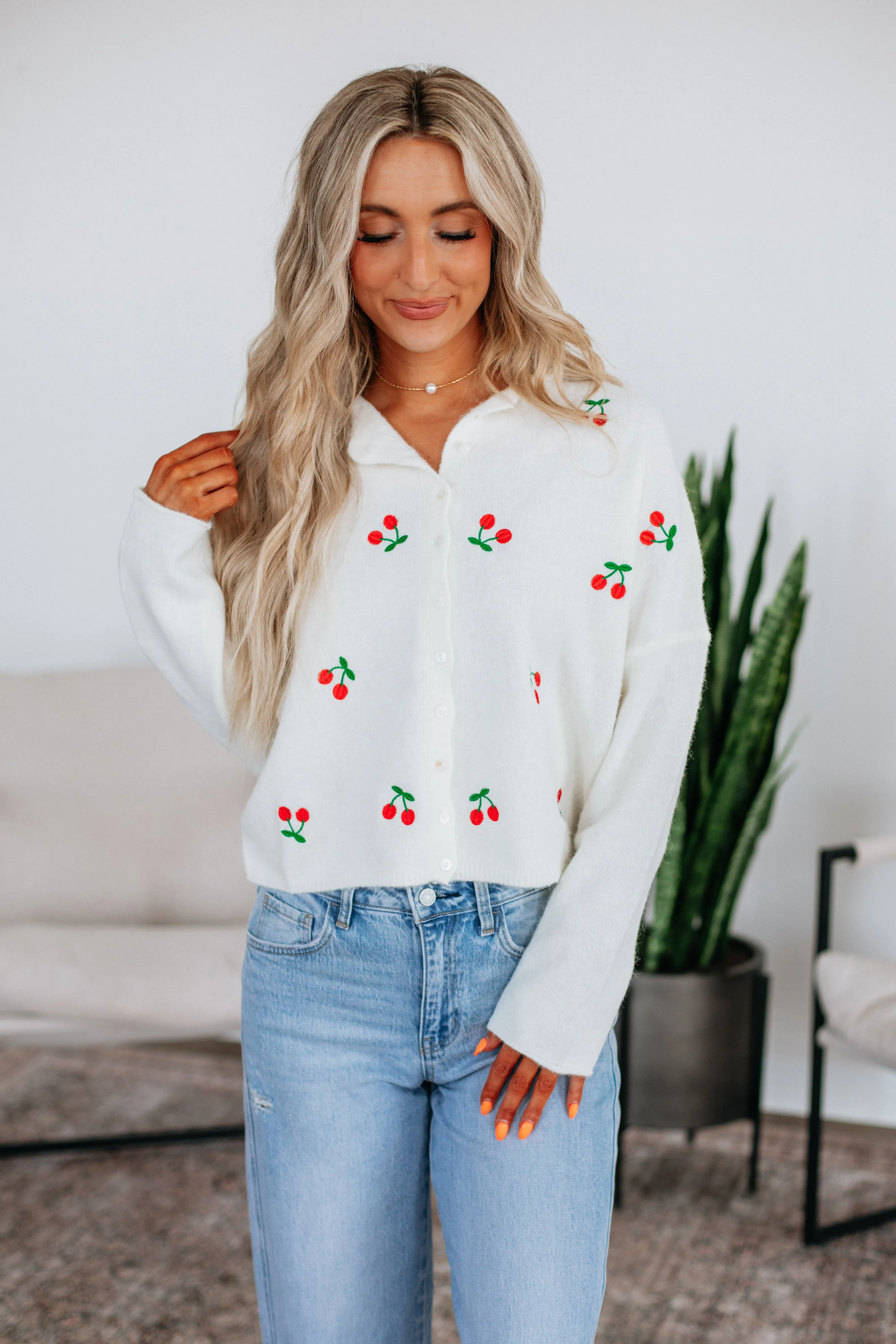 High Thread Count Brooke Cherry Cardigan