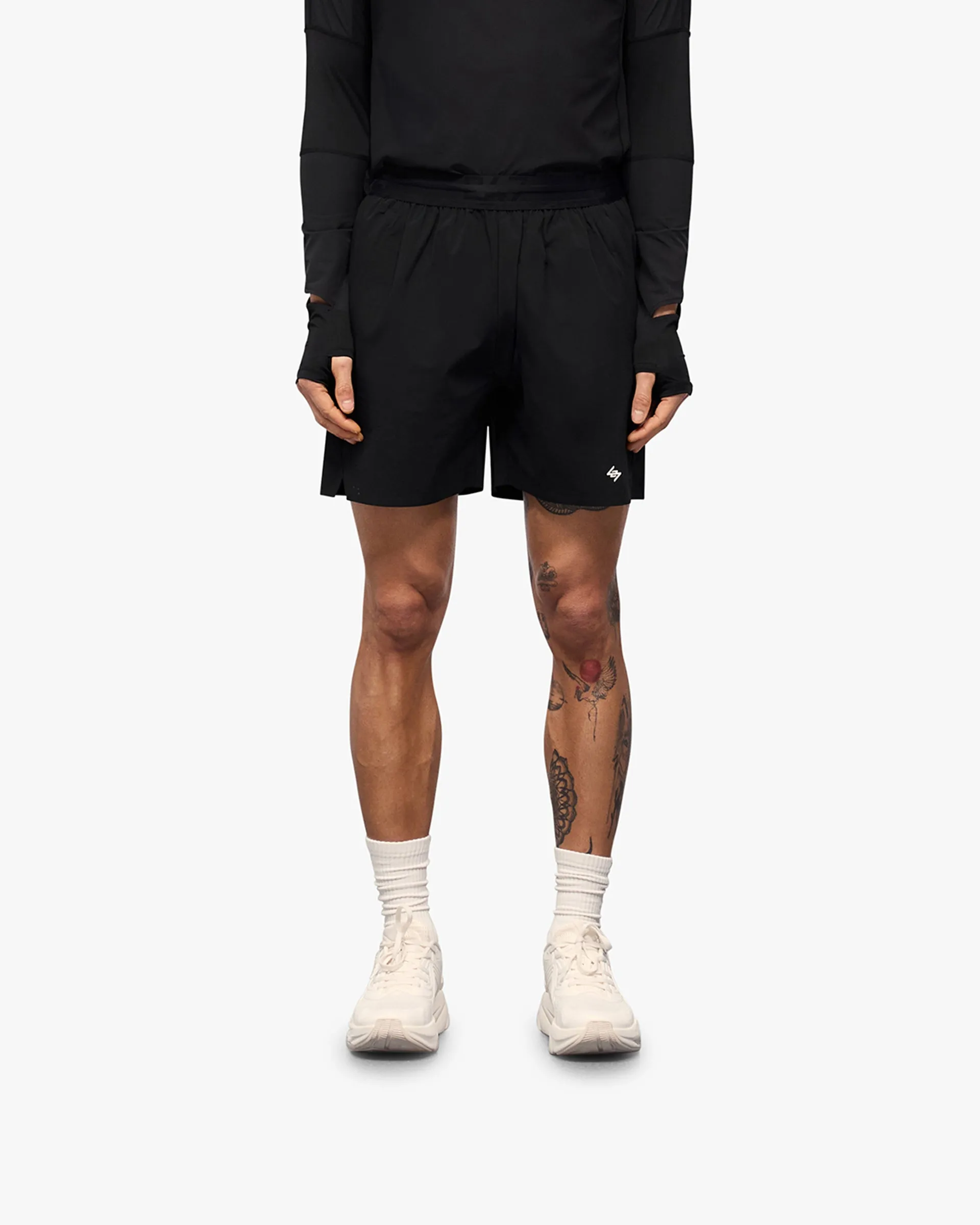 247 Training Shorts - Black Lace trim