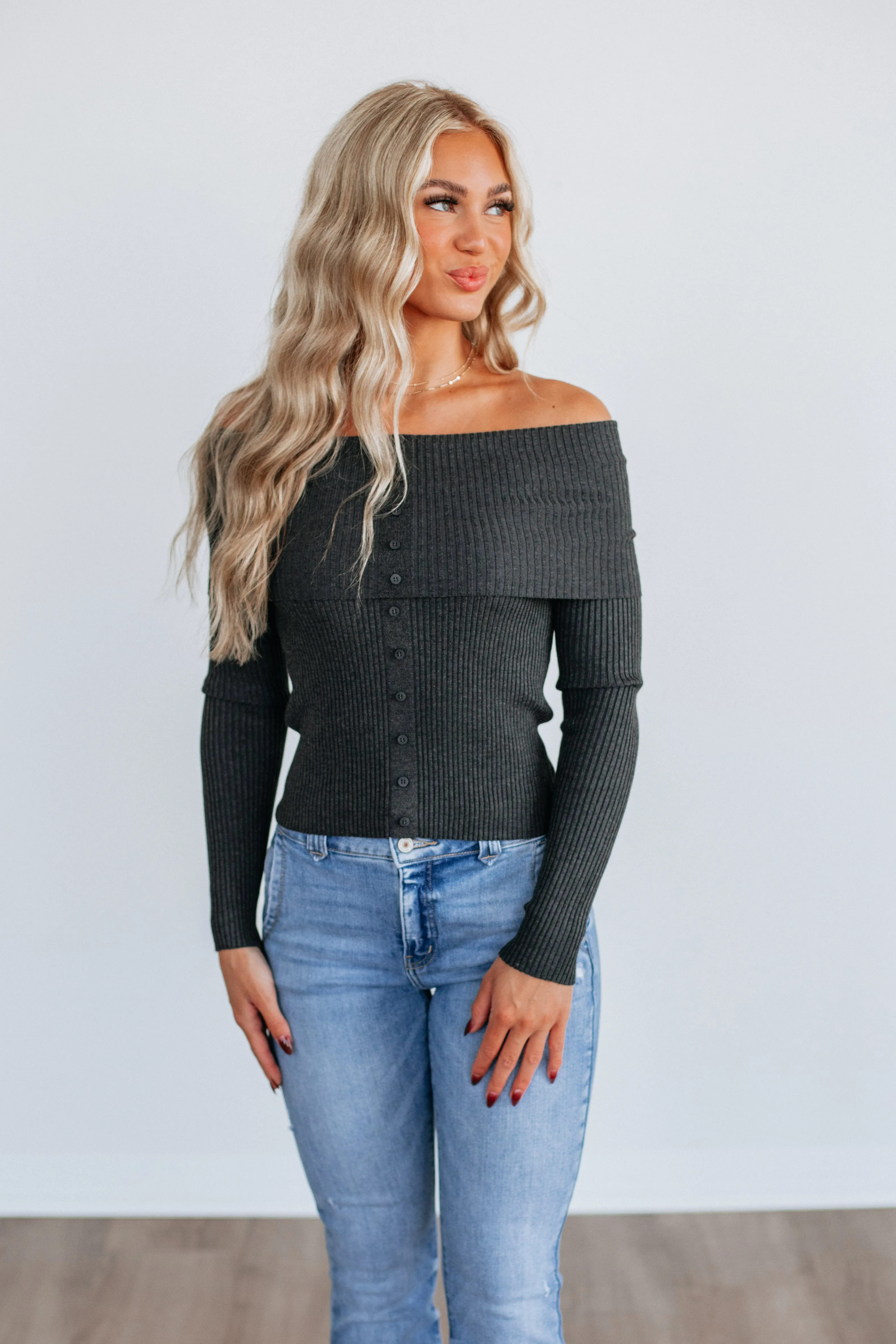 Camaryn Off The Shoulder Sweater Cozy Comfort Base Layer