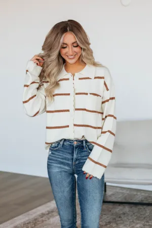 Casen Striped Cardigan Lounge Outfit