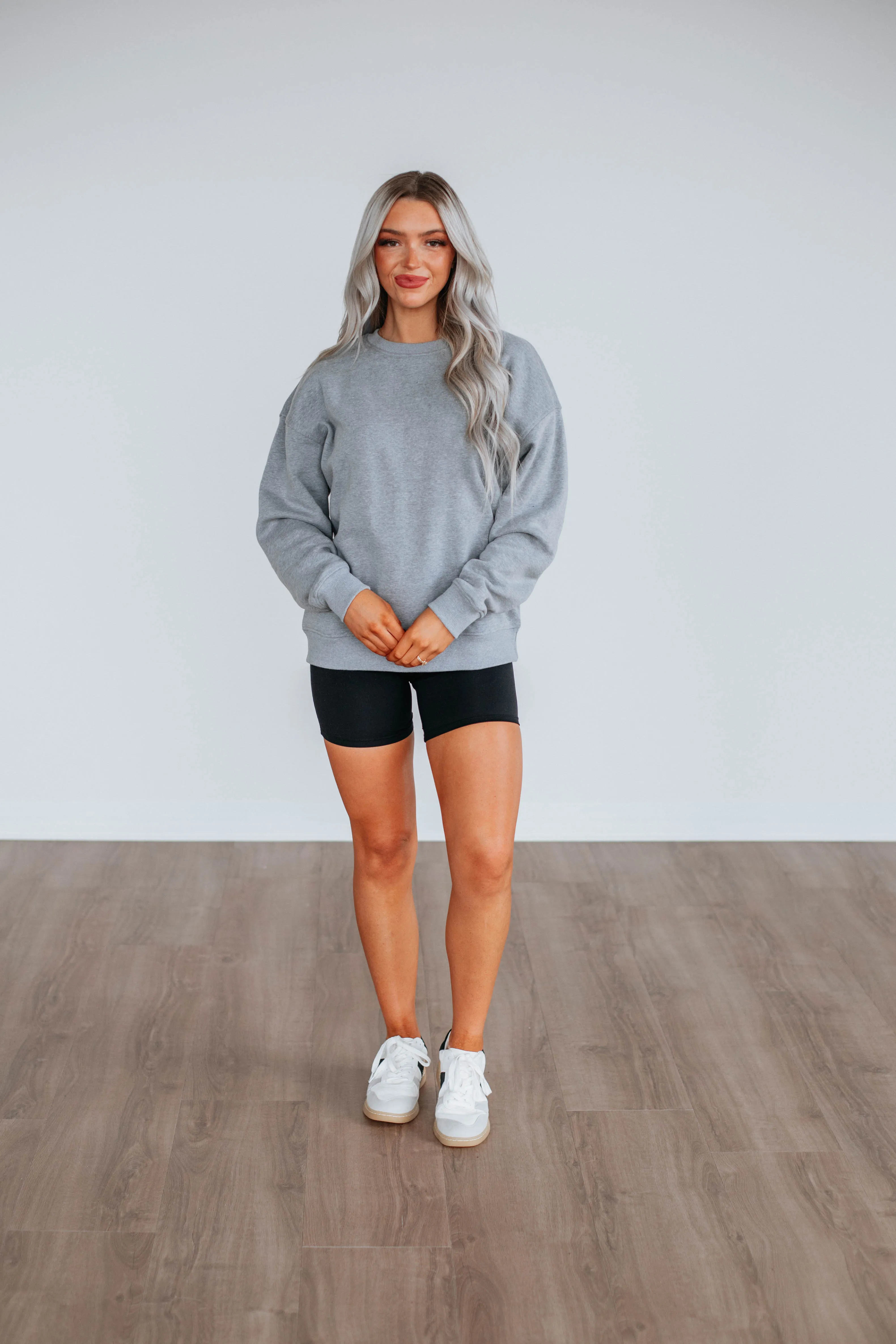 Jandi Lounge Crewneck - Heather Grey product shiny sparkle