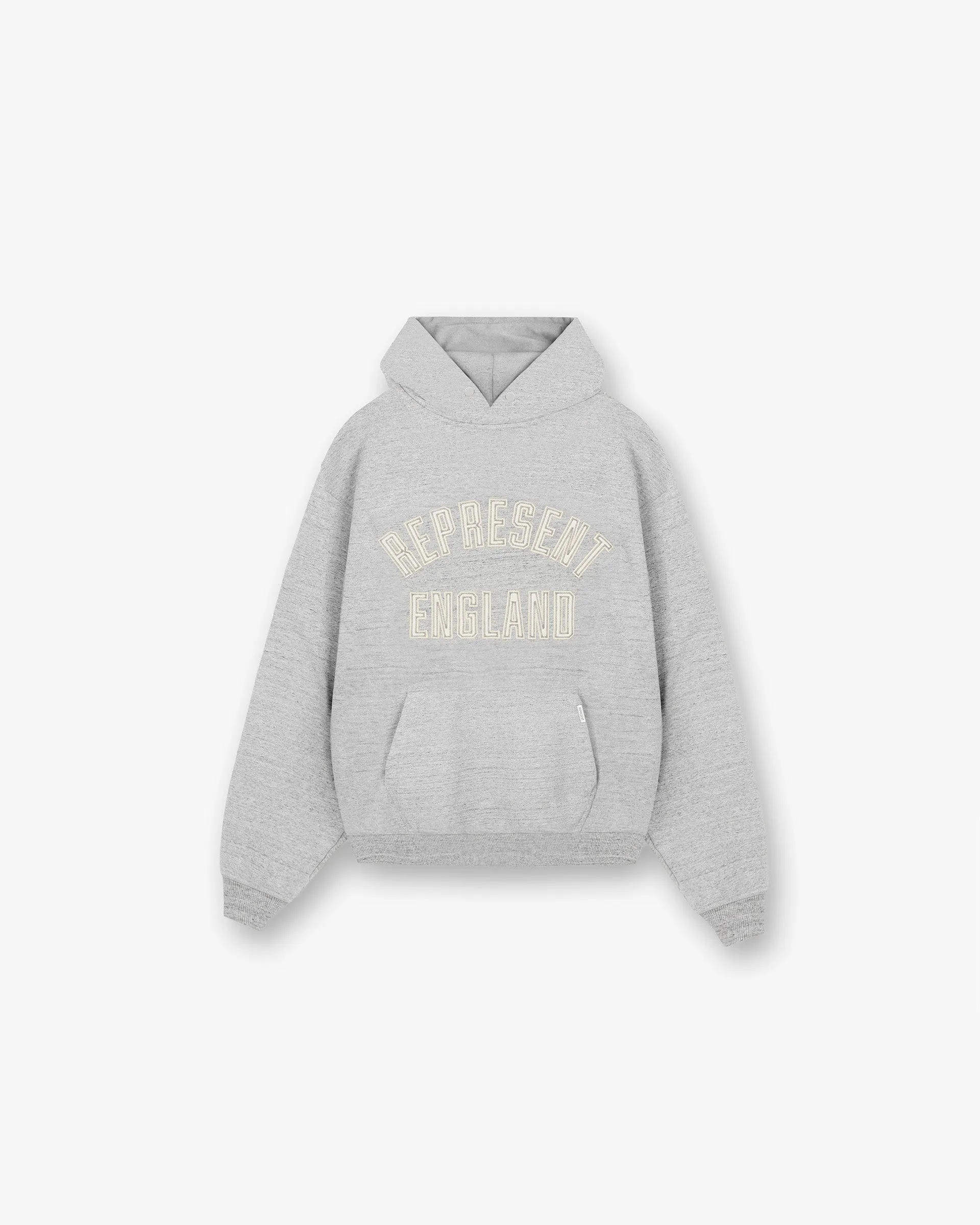 fluffy texture product watch punctuality England Applique Hoodie - Grey Marl