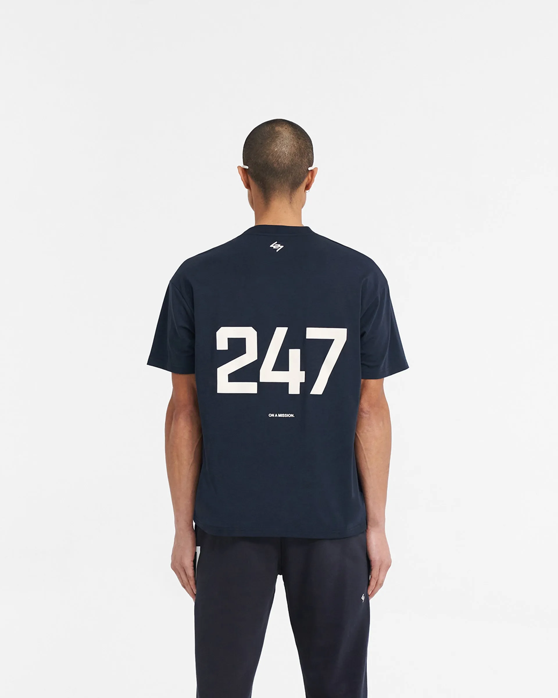 247 Oversized T-Shirt - Navy Quality Fabric Cozy Wear