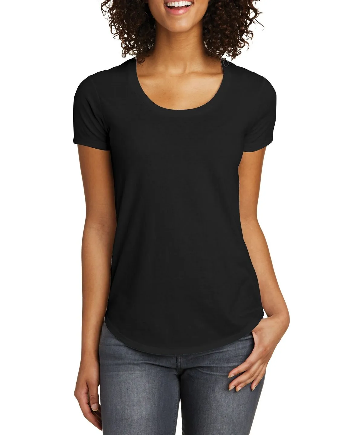 JustBlanks Women's Fitted Short Sleeve Scoop Neck T-Shirt EasyCareFabric Fashion Comfort