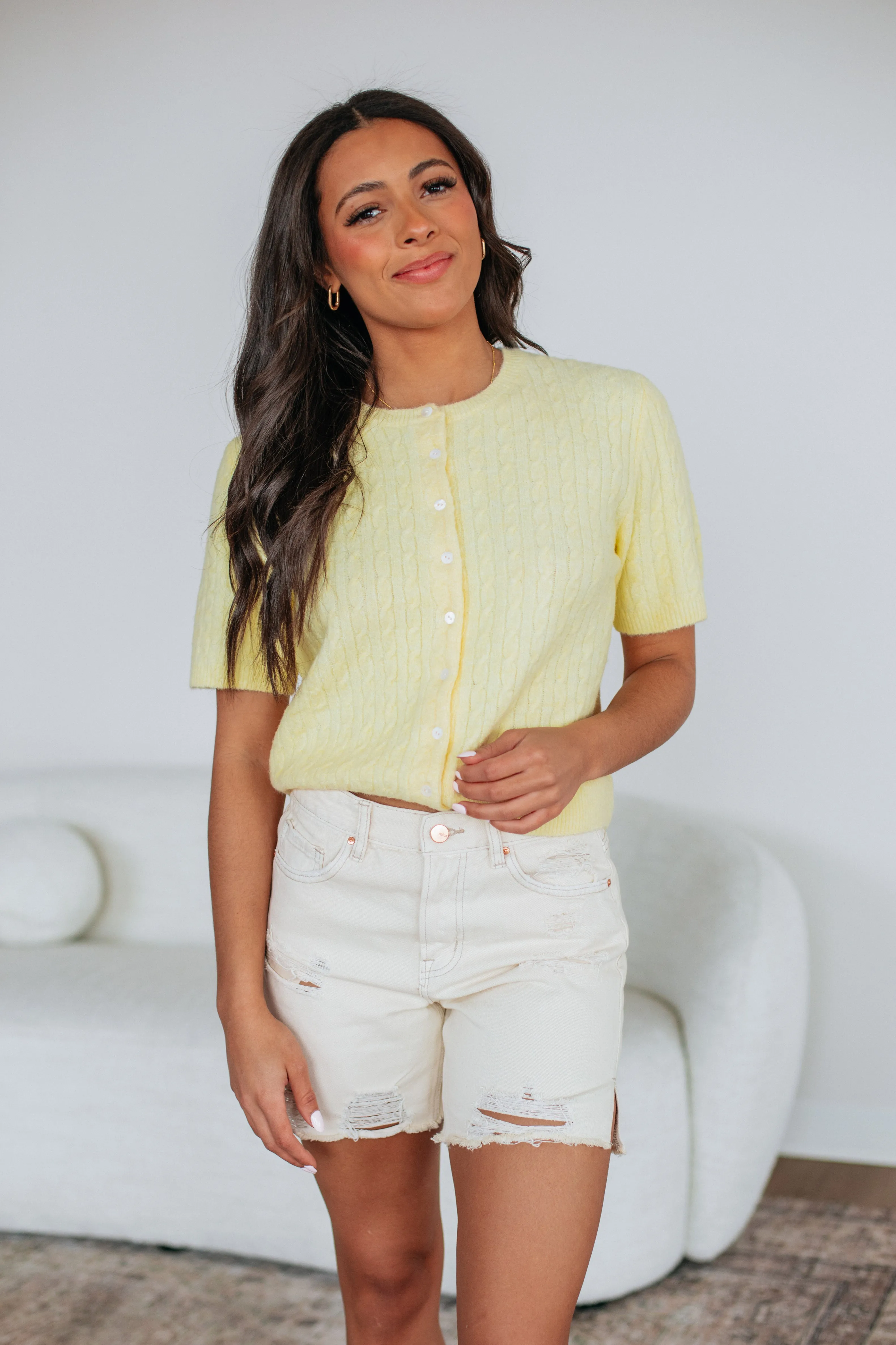 Yearlong Favorite Denise Cardigan Top - Butter