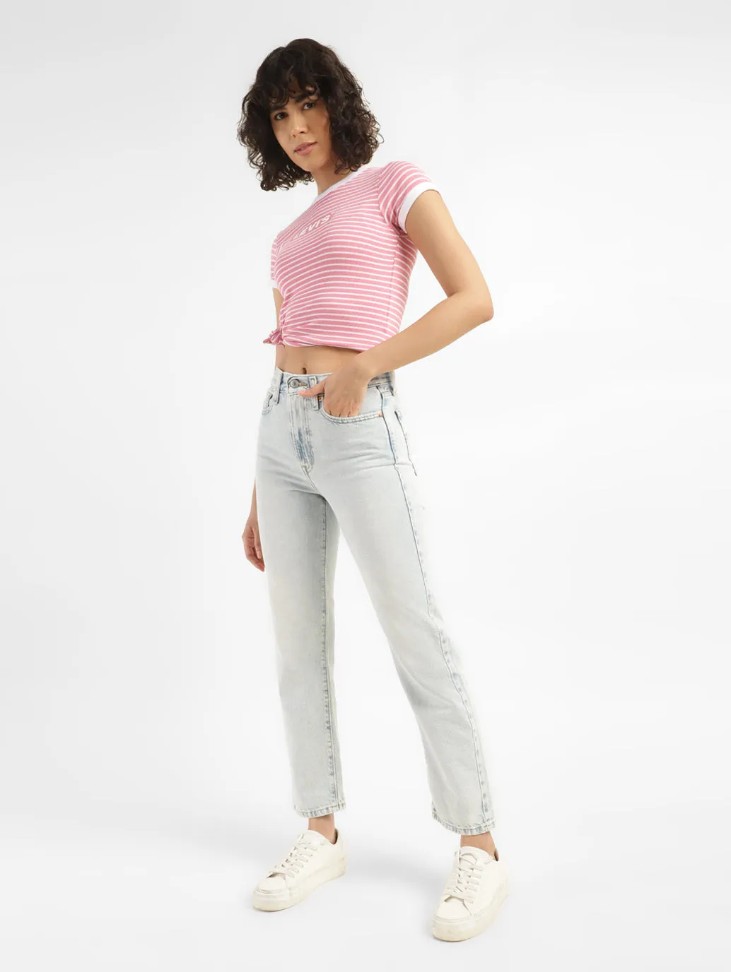 Women's Light Blue Wedgie Straight Fit Mid Rise Jeans Go-To Basic Night Out Bold Look