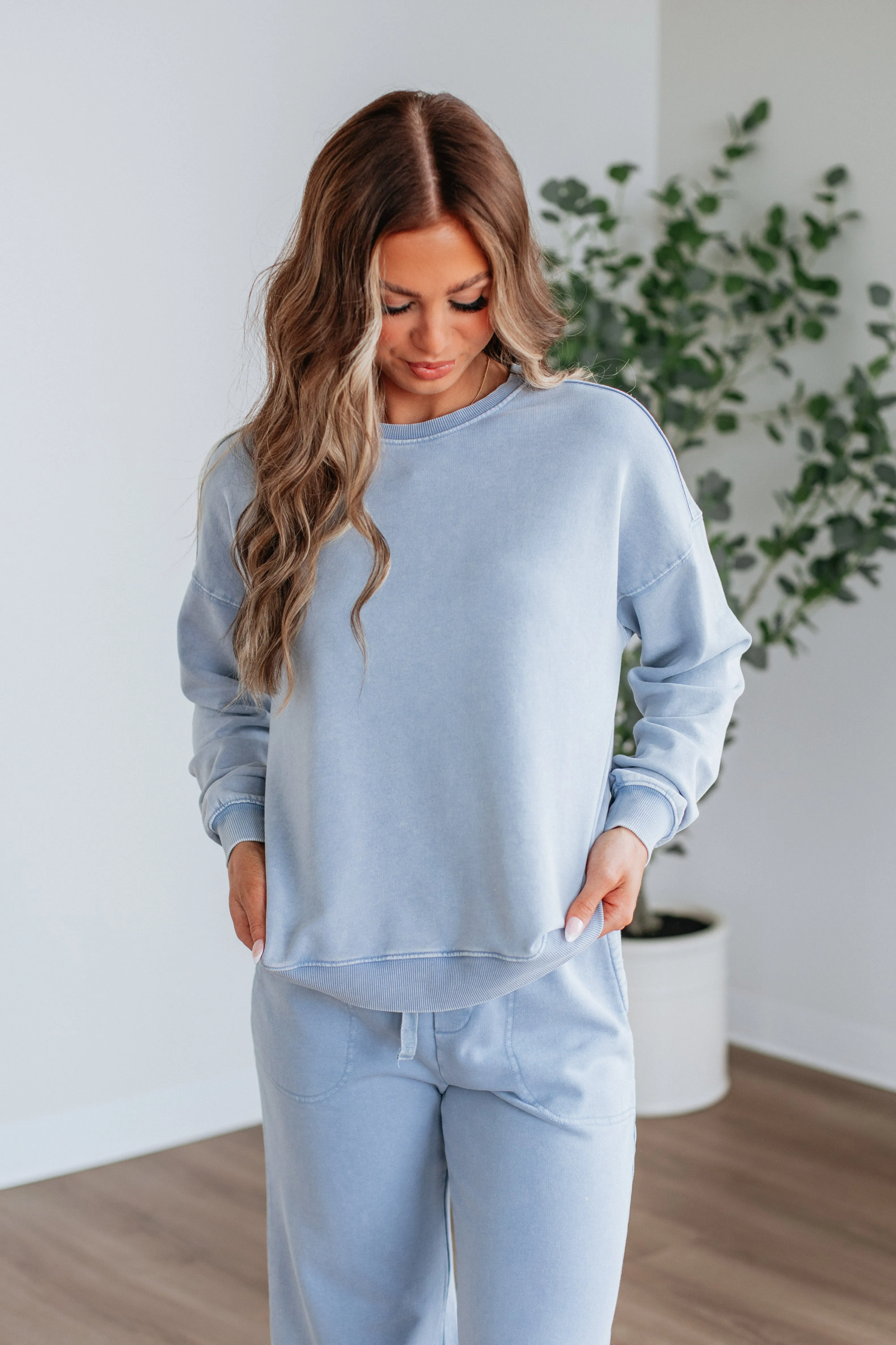 Cozy Chic Berlin Sweatshirt - Chambray