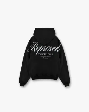 Street Style suitable for workouts Represent Owners Club Script Hoodie - Black