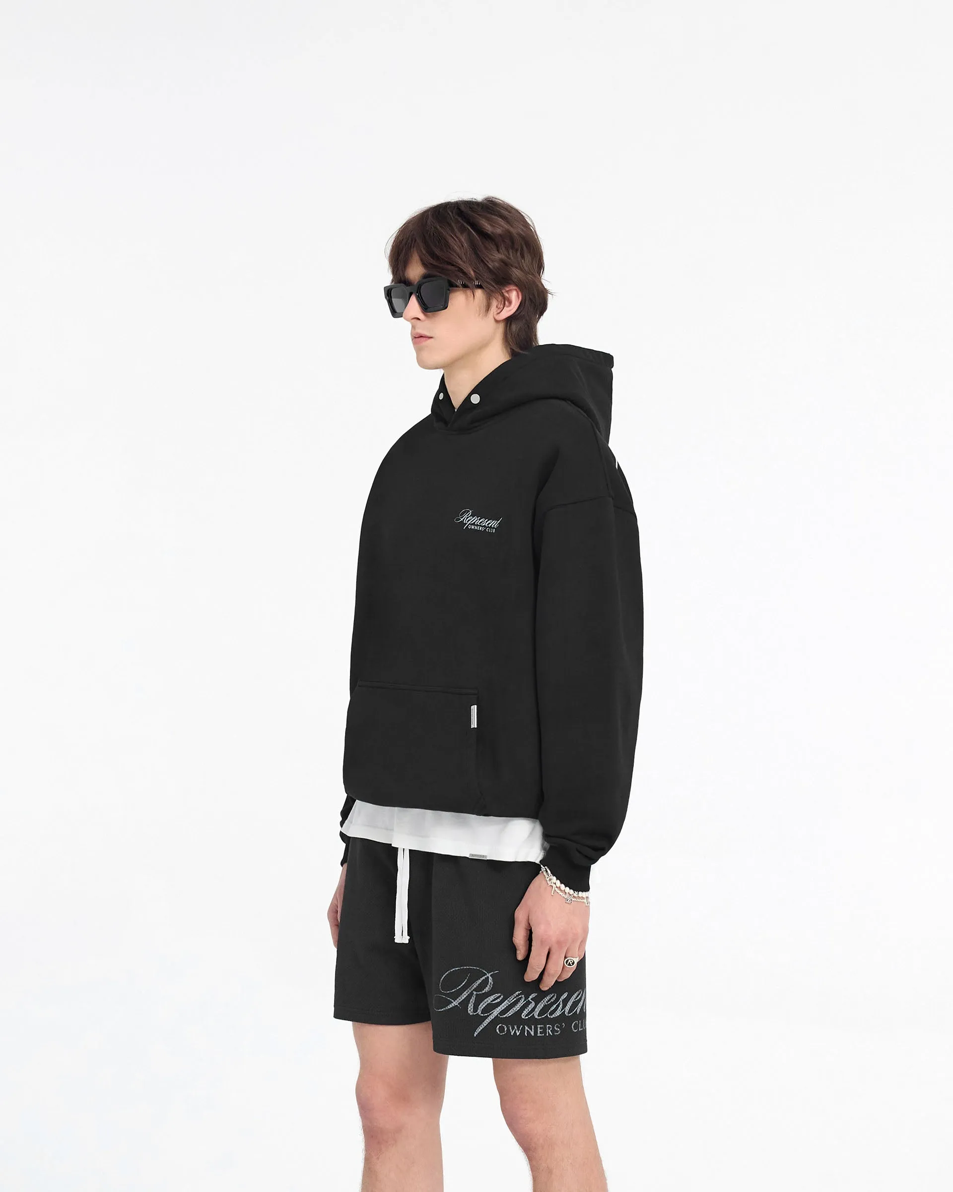 Represent Owners Club Script Hoodie - Black Personalized Trendy Basics