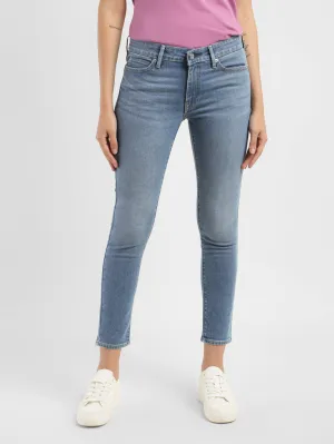 No Fuss Fit Women's 711 Blue Skinny Fit Mid Rise Jeans
