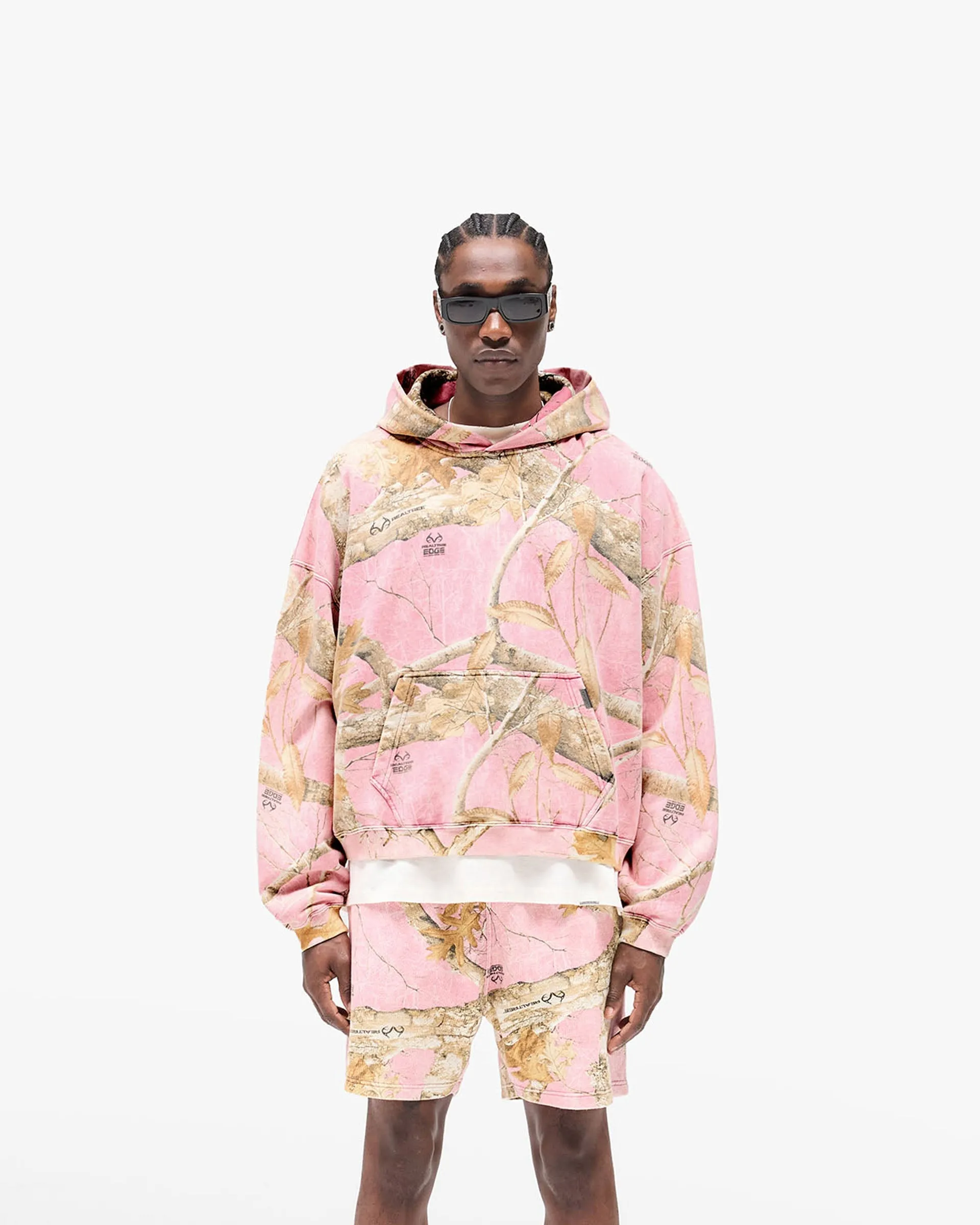 Modern Sporty Matte Finish Realtree? Boxy Hoodie - Washed Pink Camo