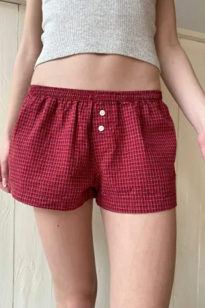 Keira Red Plaid Sweatshorts hiking clothes Waterproof Feature