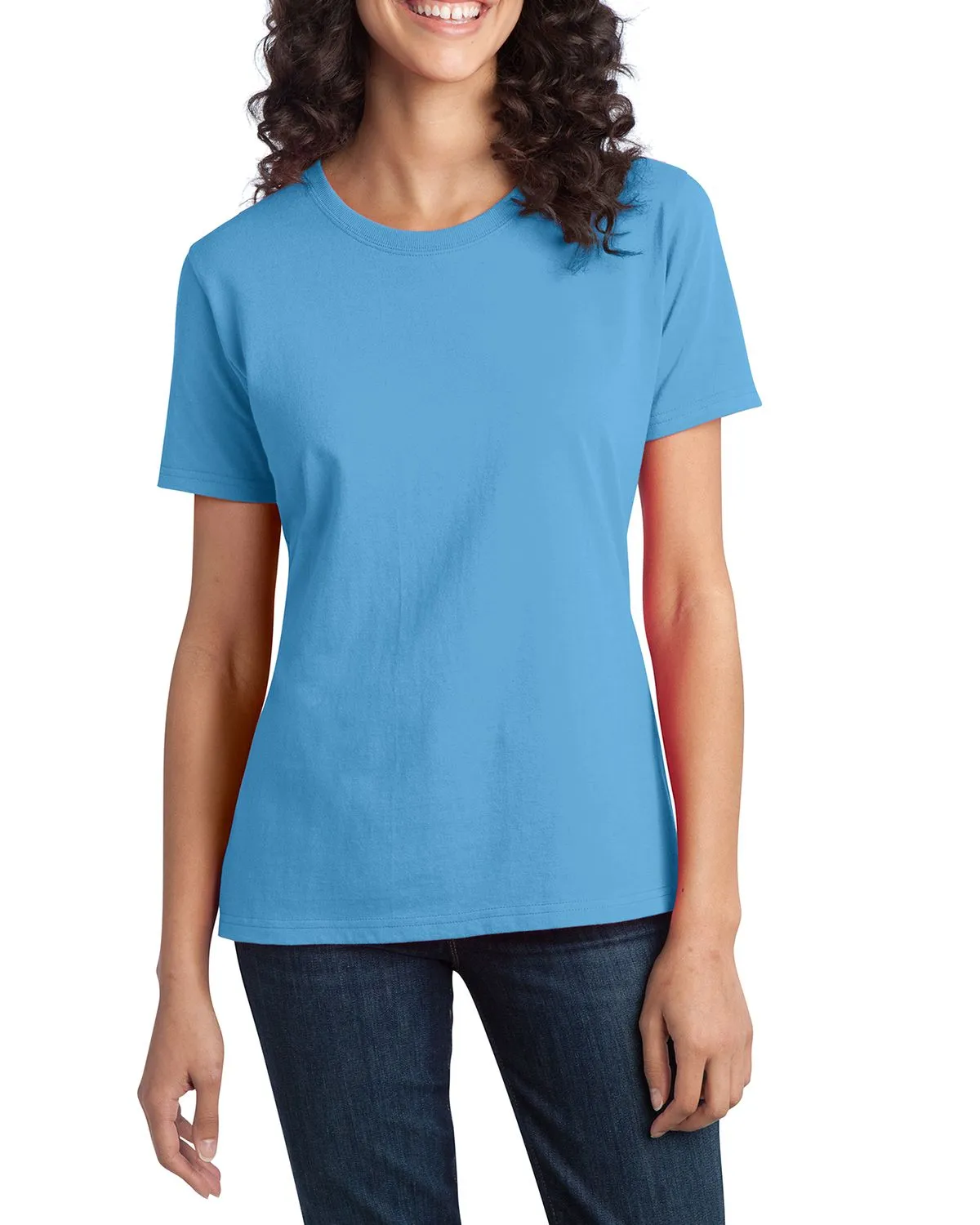 Unisex Core JustBlanks Women's Durable Short Sleeve 100% Cotton Ring-Spun Tee