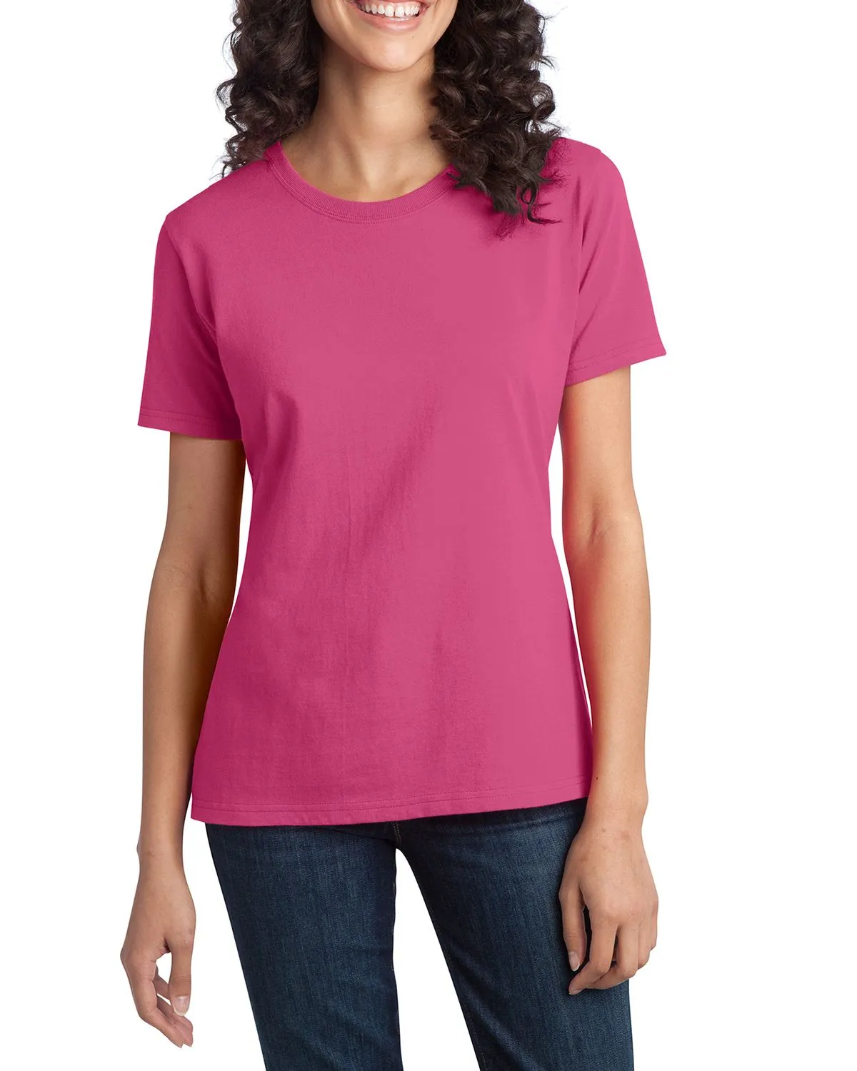 Airflow Mesh Panels Active Layers JustBlanks Women's Durable Short Sleeve 100% Cotton Ring-Spun Tee