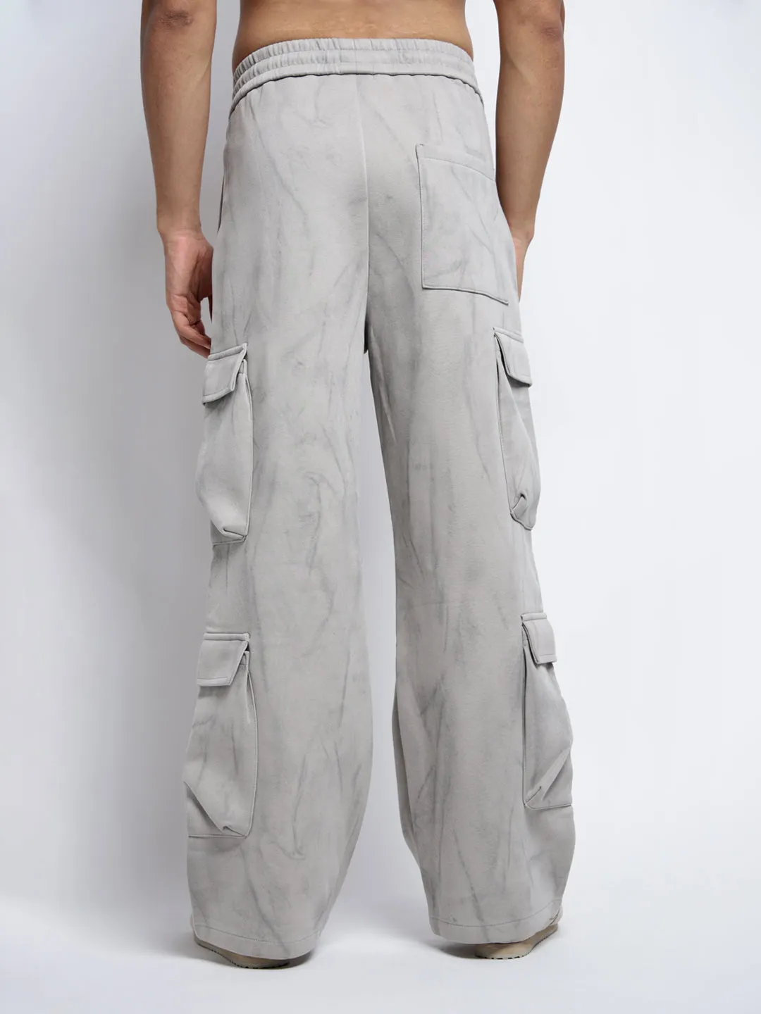 Basic Look All Purpose Wear Men's Grey Relaxed Fit Cargo Trousers