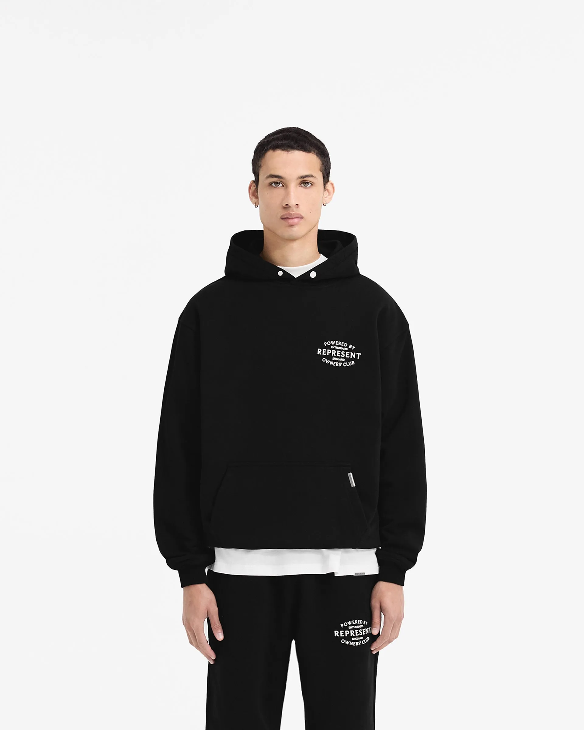 Represent Owners Club Stamp Hoodie - Jet Black fit test