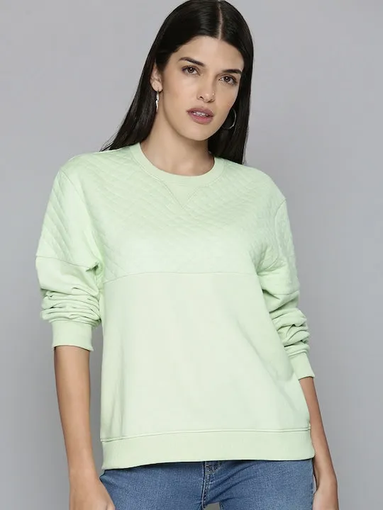 product semi formal appeal Women's Textured Crew Neck Sweatshirt