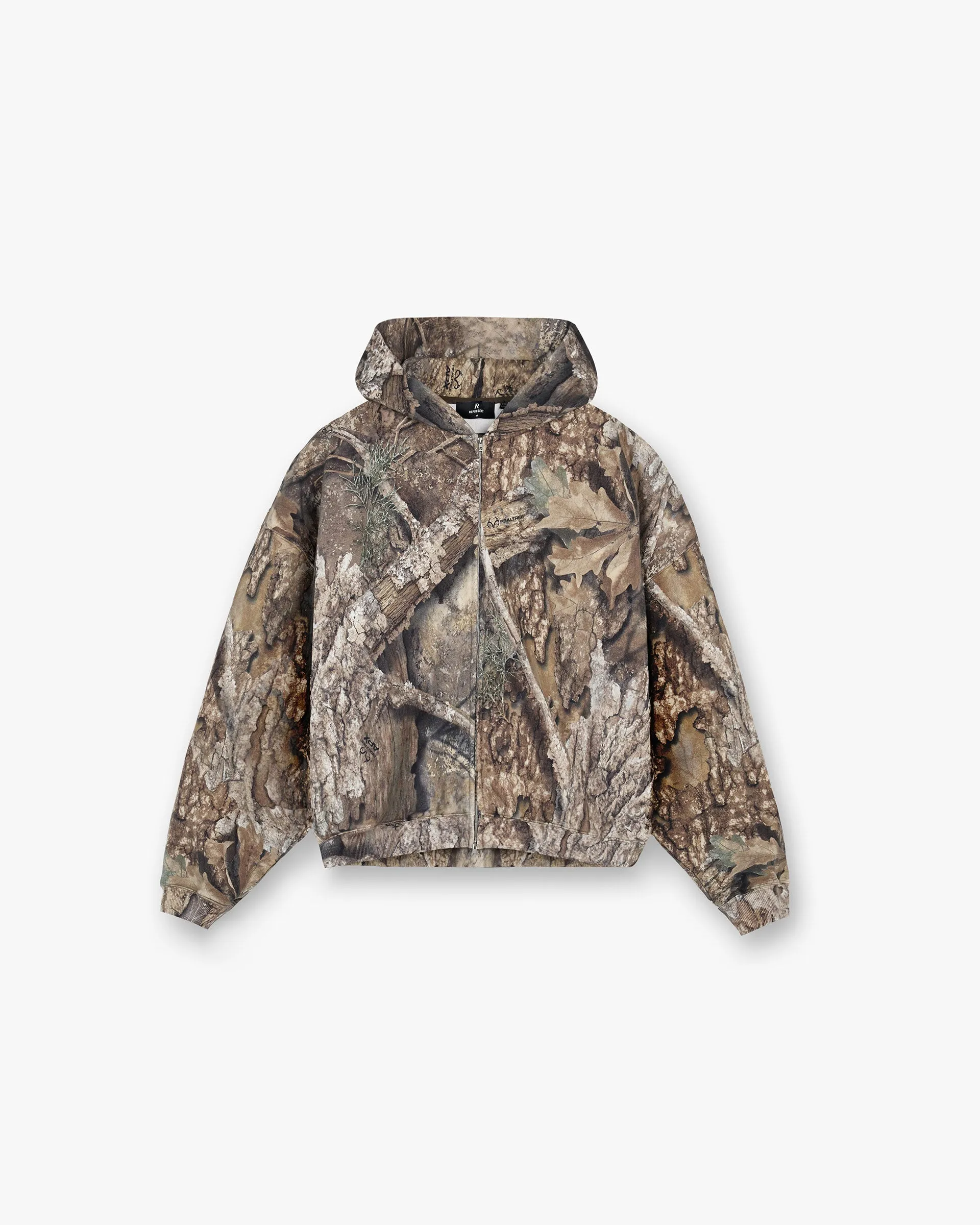 Realtree? Zip Up Camo Boxy Hoodie - Camo tribal print Seasonal Fashion