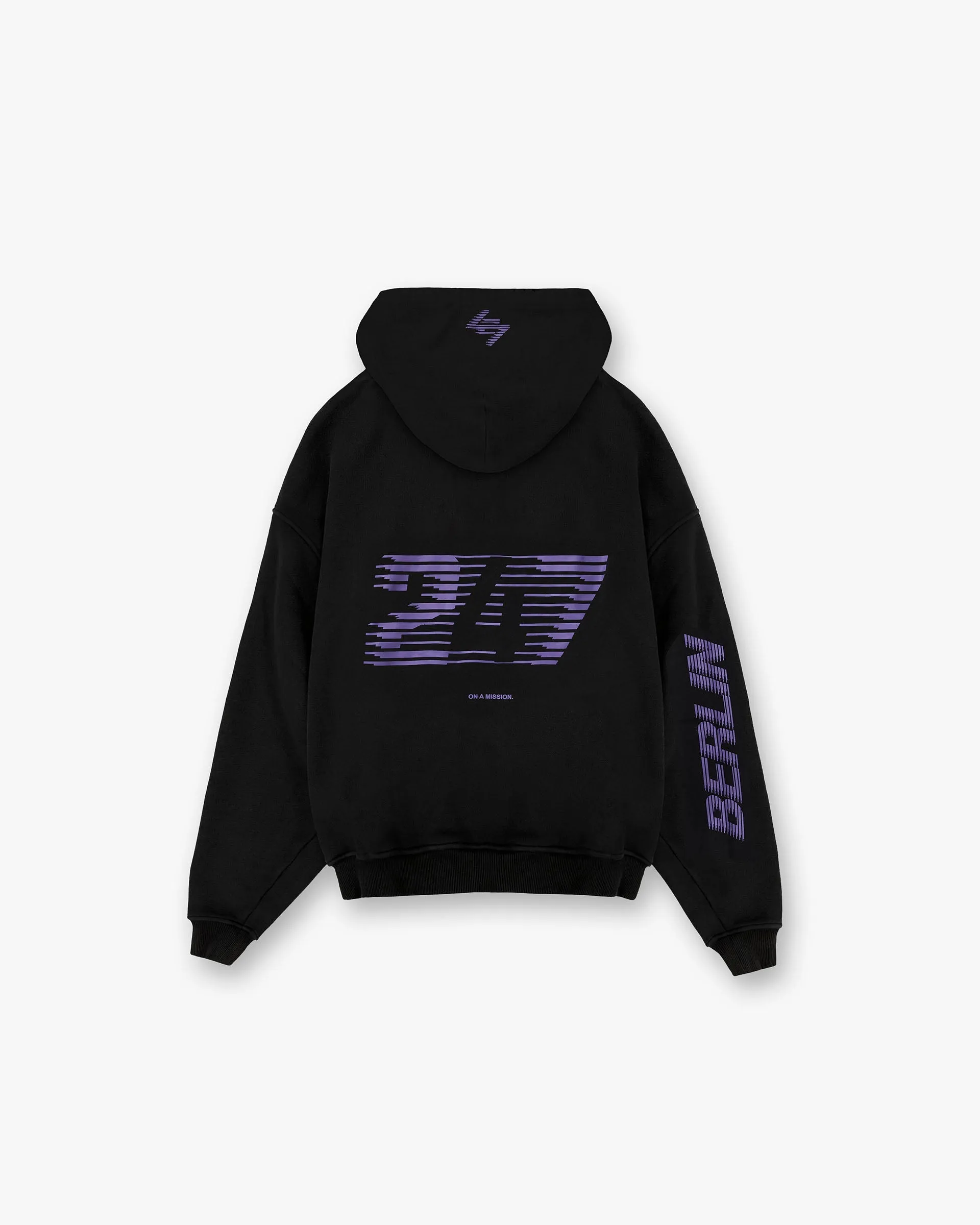 Matte Finish 247 Berlin Hoodie - Black Purple
