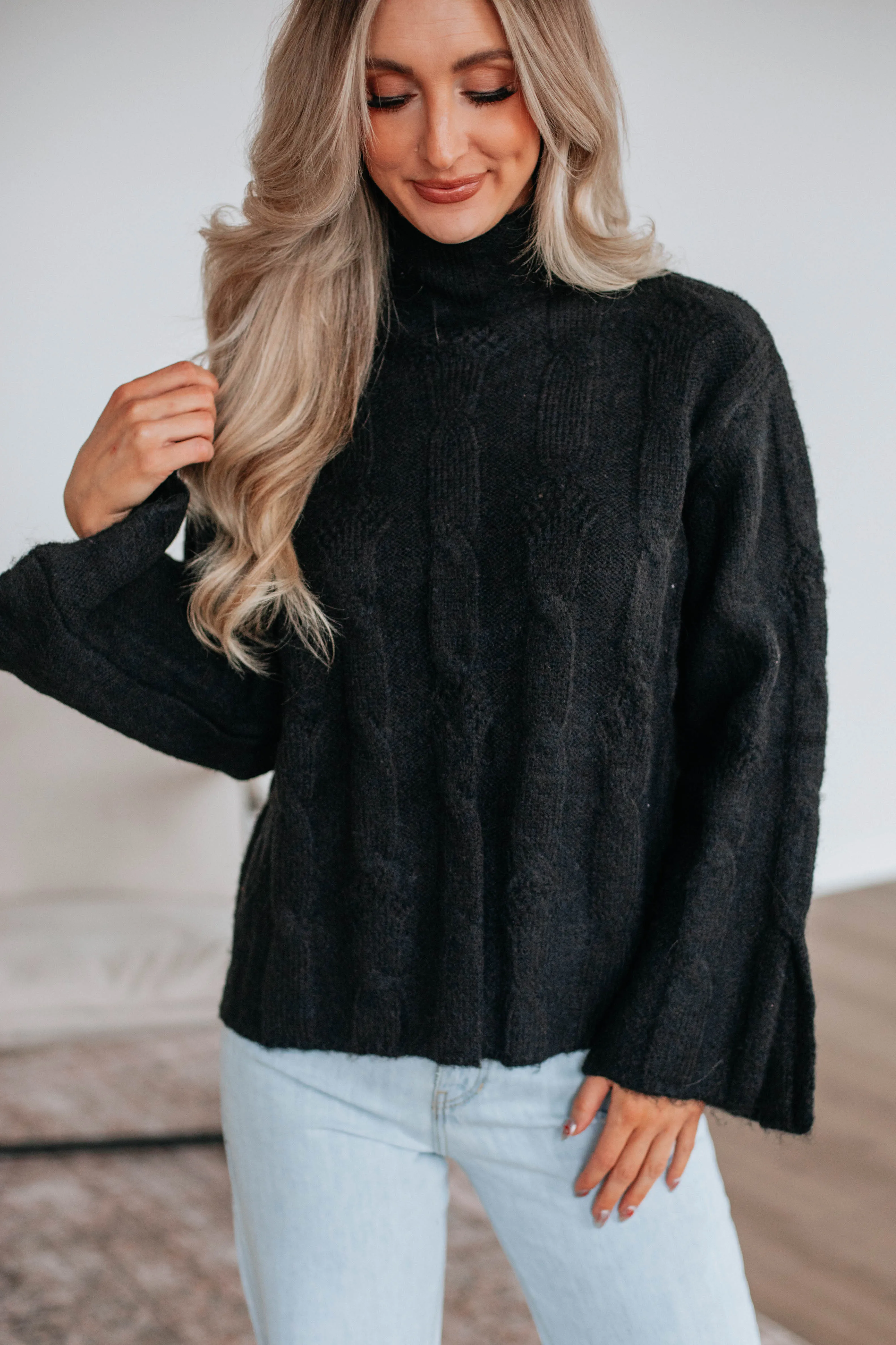 Colette Cable Knit Sweater Fall Vibes