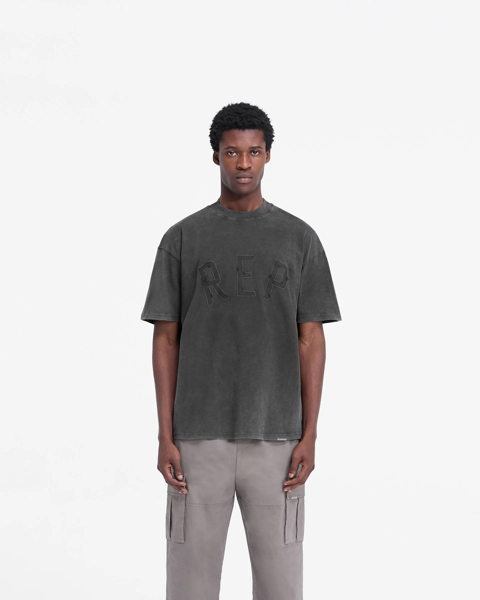 Sun Protection Chilly Day Comfort Rep Applique T-Shirt - Vintage Black