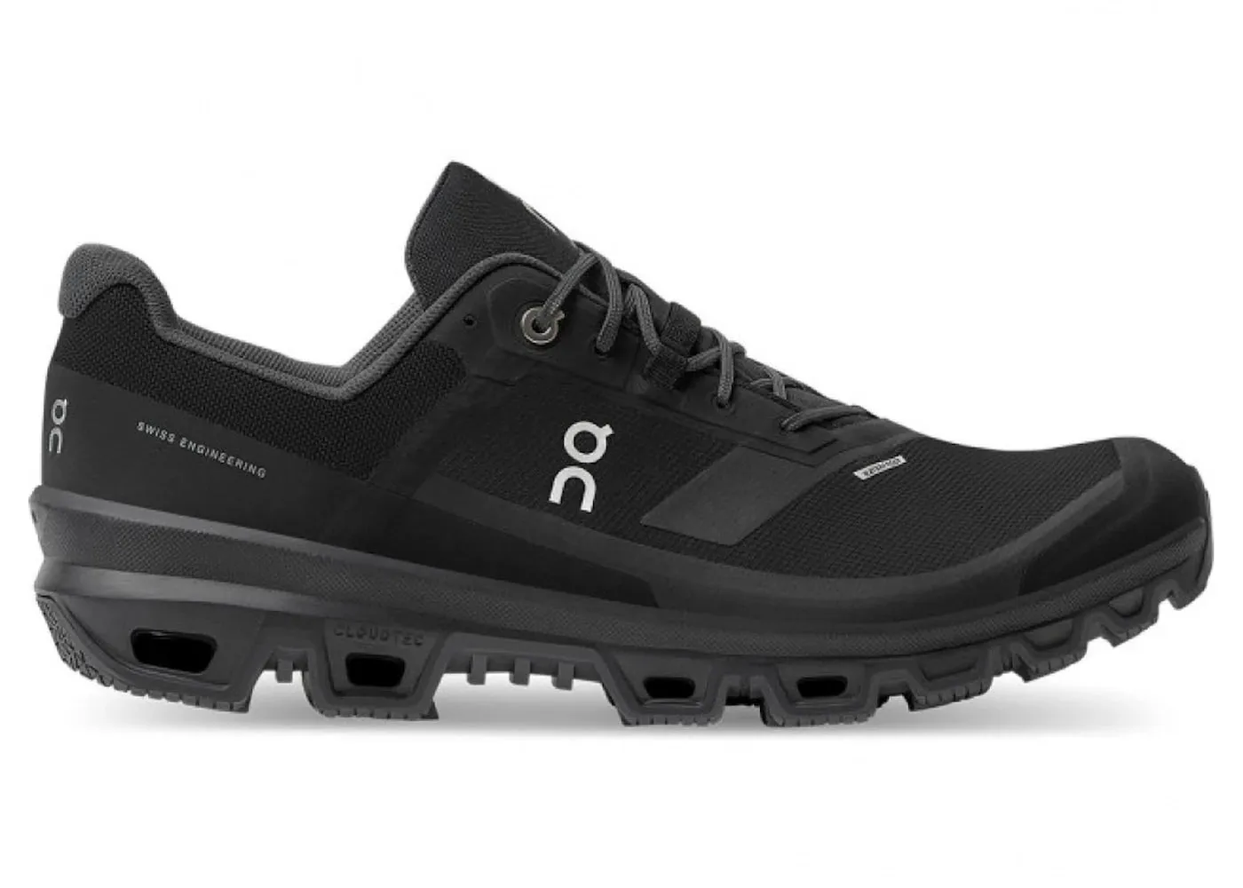 On Running Cloudventure Waterproof Black (Women'S) morning runner Non Marking Rubber Compound