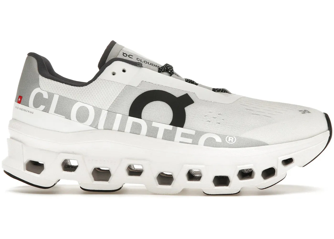 running with a visor On Running Cloudmonster Undyed White