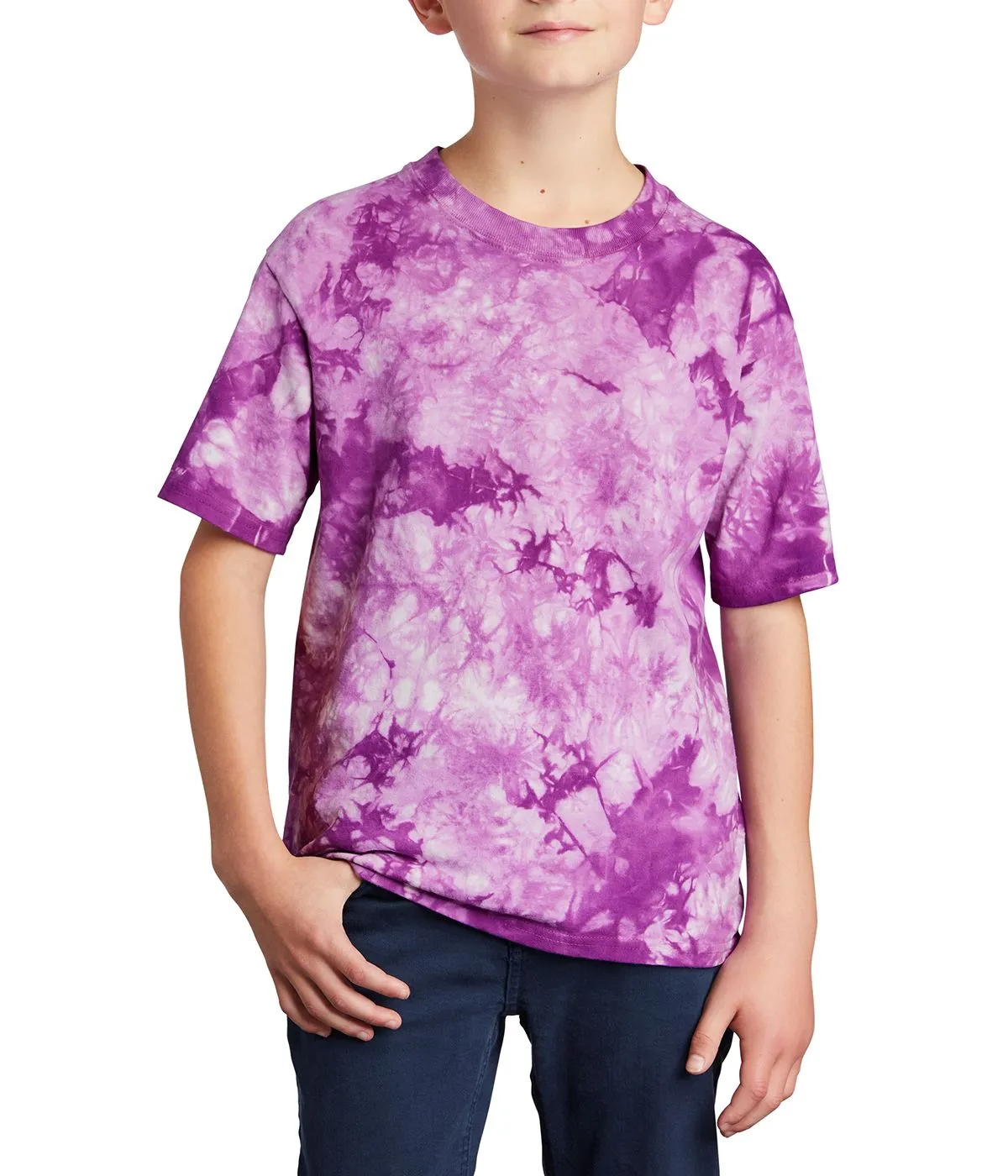JustBlanks Youth Short Sleeve Crystal Tie-Dye T-Shirt Job Interview