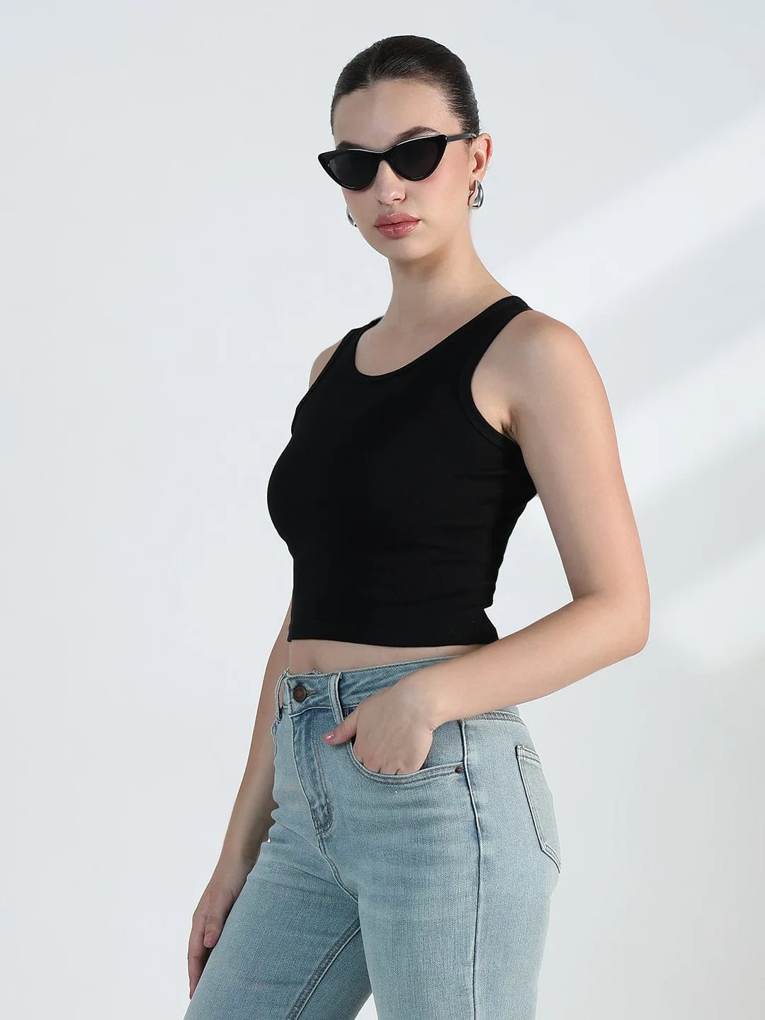 Chill Layer product keychain convenience Women's Graphic White Patch Crop Sweatshirt