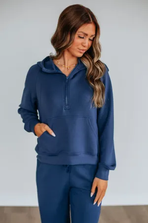 Aubrie Half-Zip Pullover - Navy Metallic colors