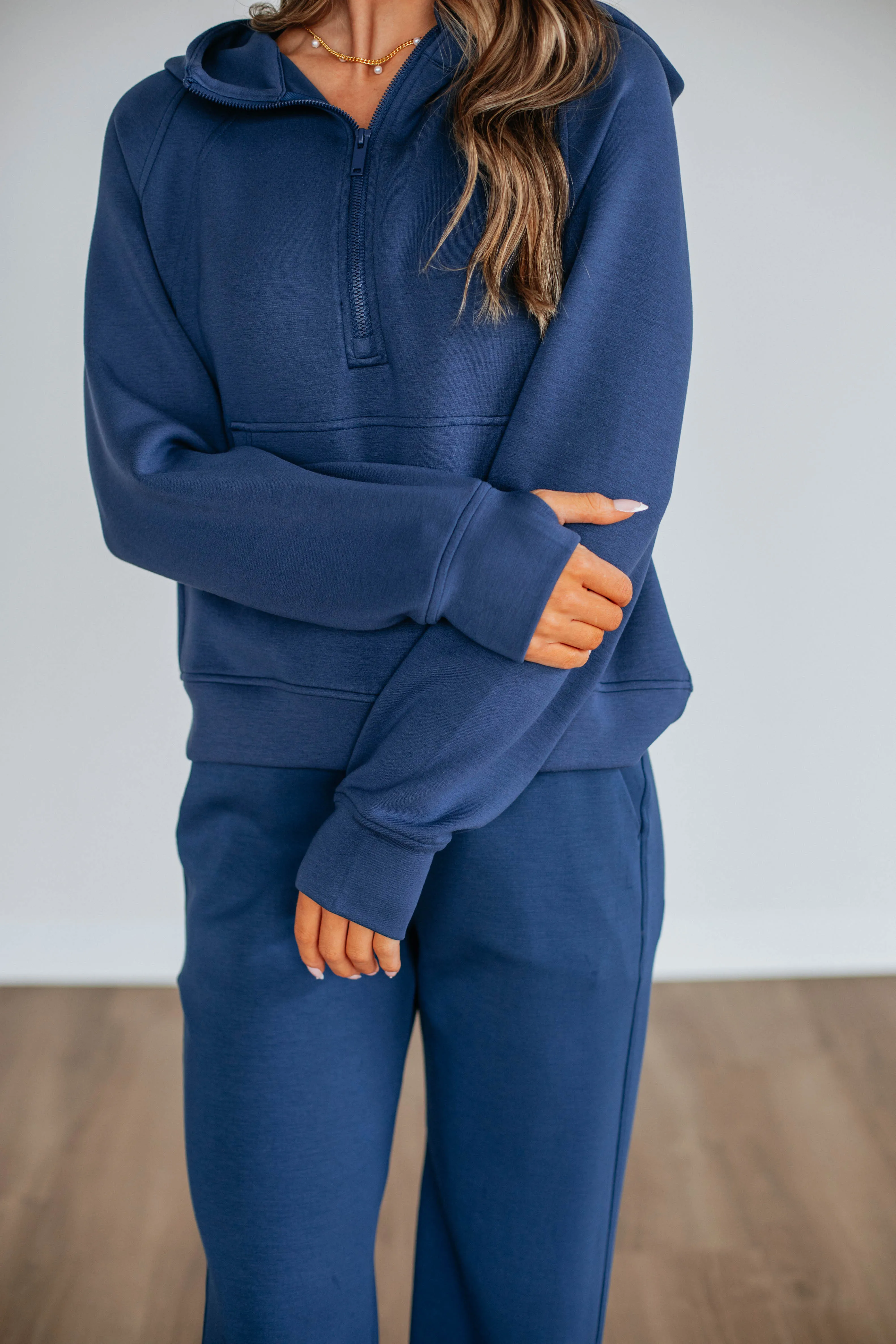 Aubrie Half-Zip Pullover - Navy Cozy Wearable Gift worthy