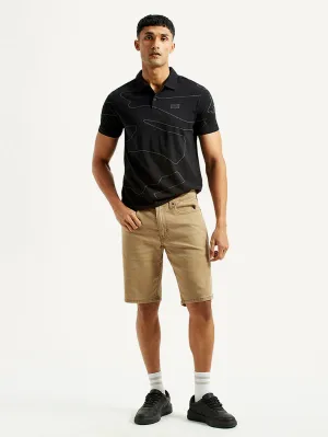 Men's Khaki Tapered Shorts Wrinkle-Resistant Casual Wear