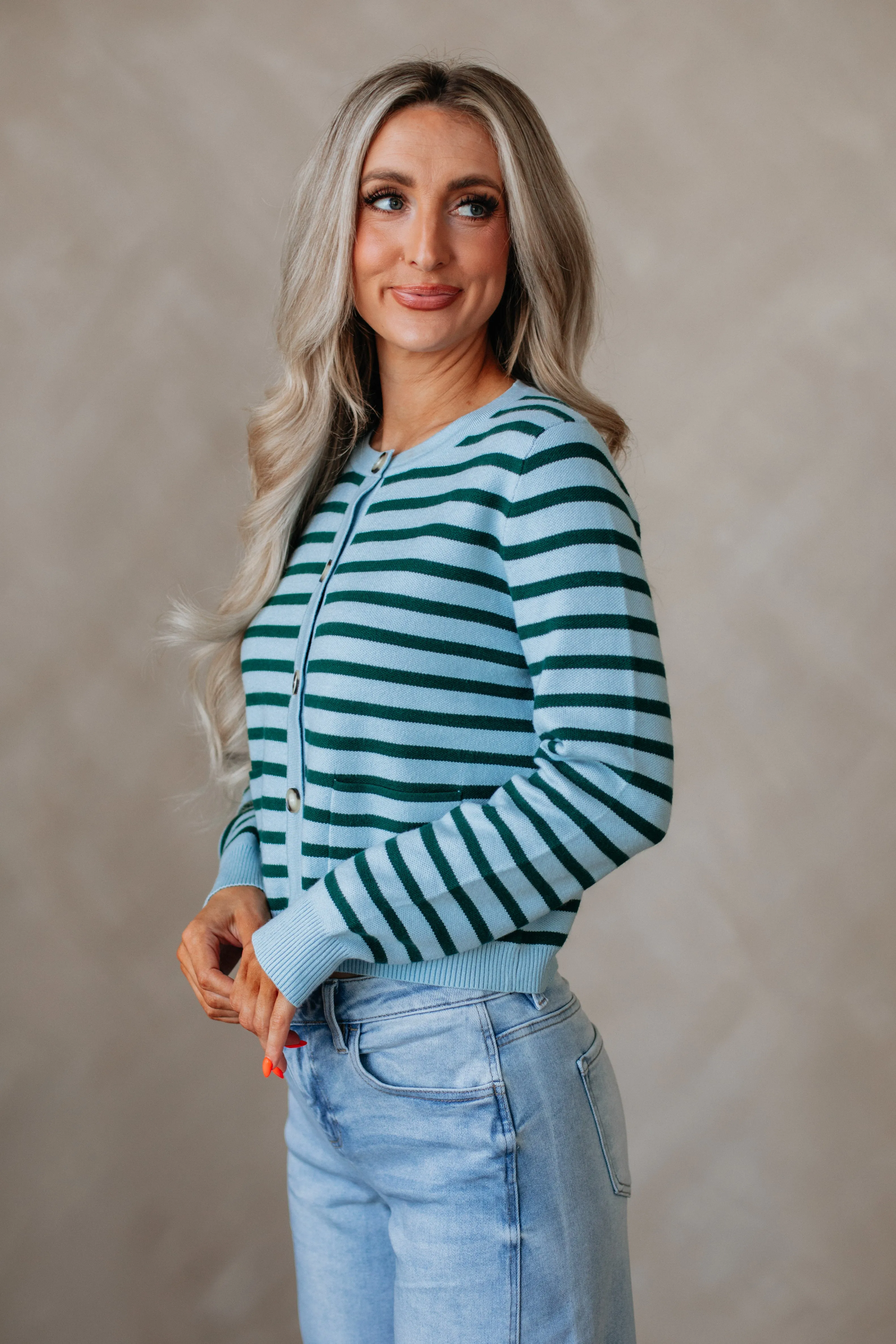 OdorResistant Fiber Coralie Striped Cardigan