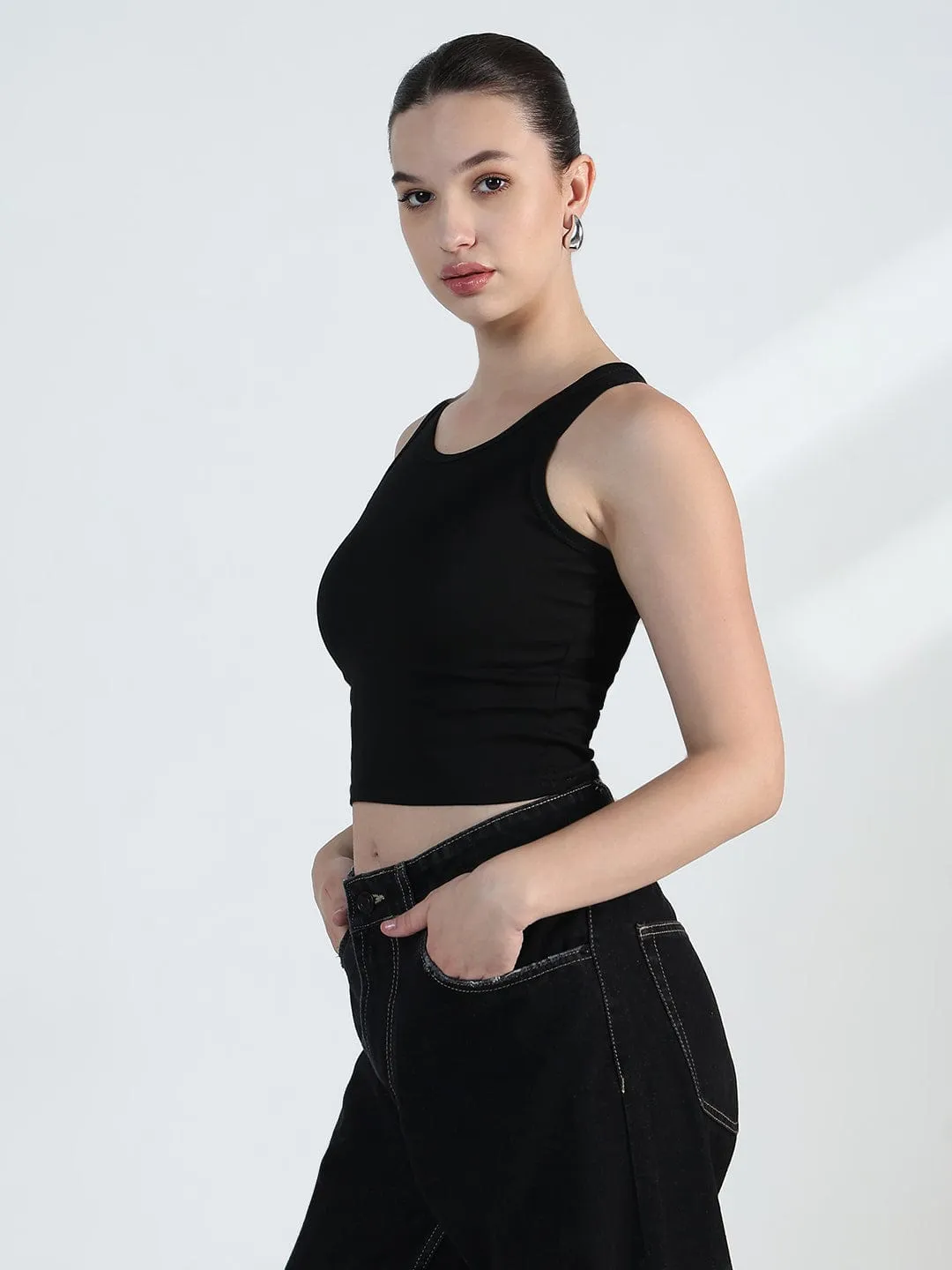 Women's White Crop Sweatshirt with Chain Detail Winter Wear product date night charm