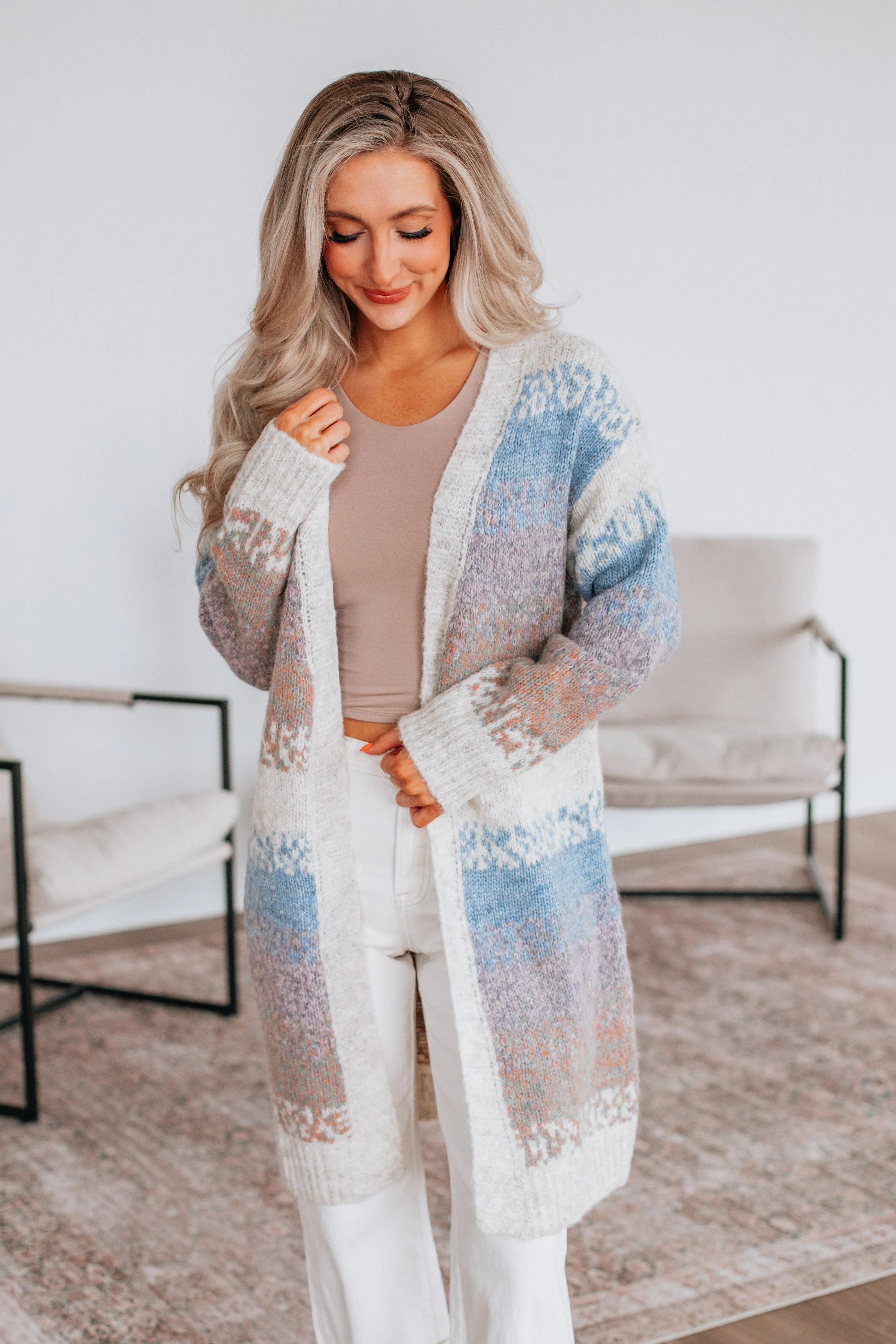 muted tone Cosima Colorblock Cardigan