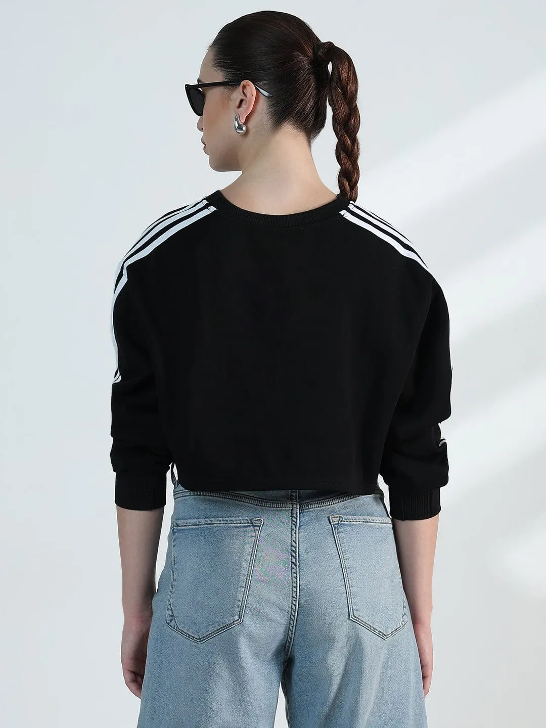 Women's Black Motorsport Oversized Crop Sweatshirt product custom made perfection Everyday Essential