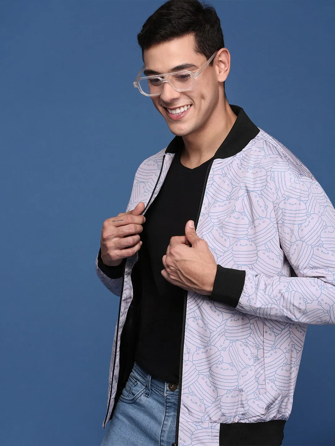 Men's Pink Windcheater Bomber Jacket Convertible Style Old Style