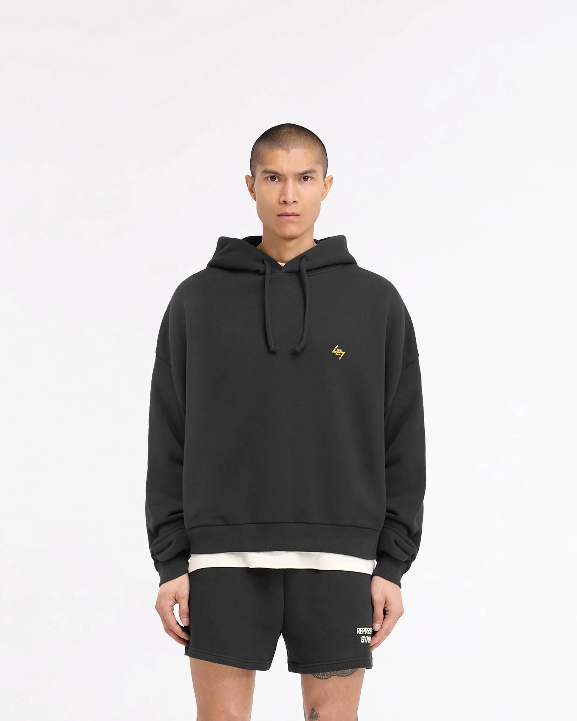 247 On His Shoulders Boxy Hoodie - Off Black product skiing suitable agility