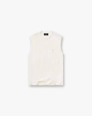 Slub Script Tank - Aged White Comfy Wardrobe Timeless Wear