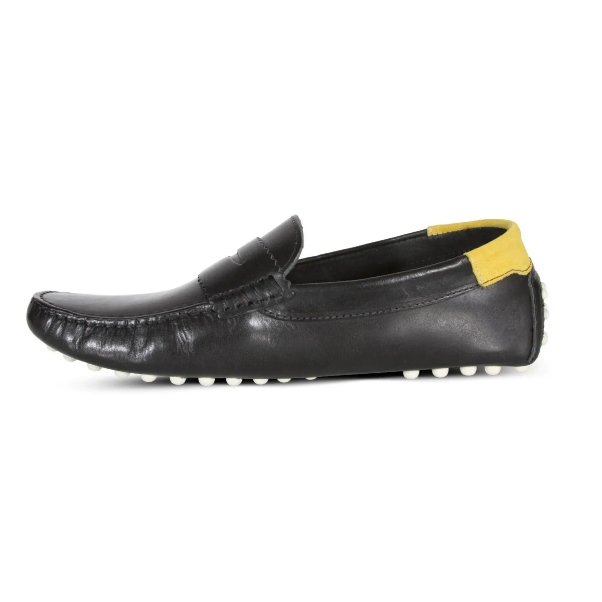 LACOSTE 7-45CMA0032454 CONCOURS 123 MN'S (Medium) Black/Off White Leather Lifestyle Loafers Rock Path